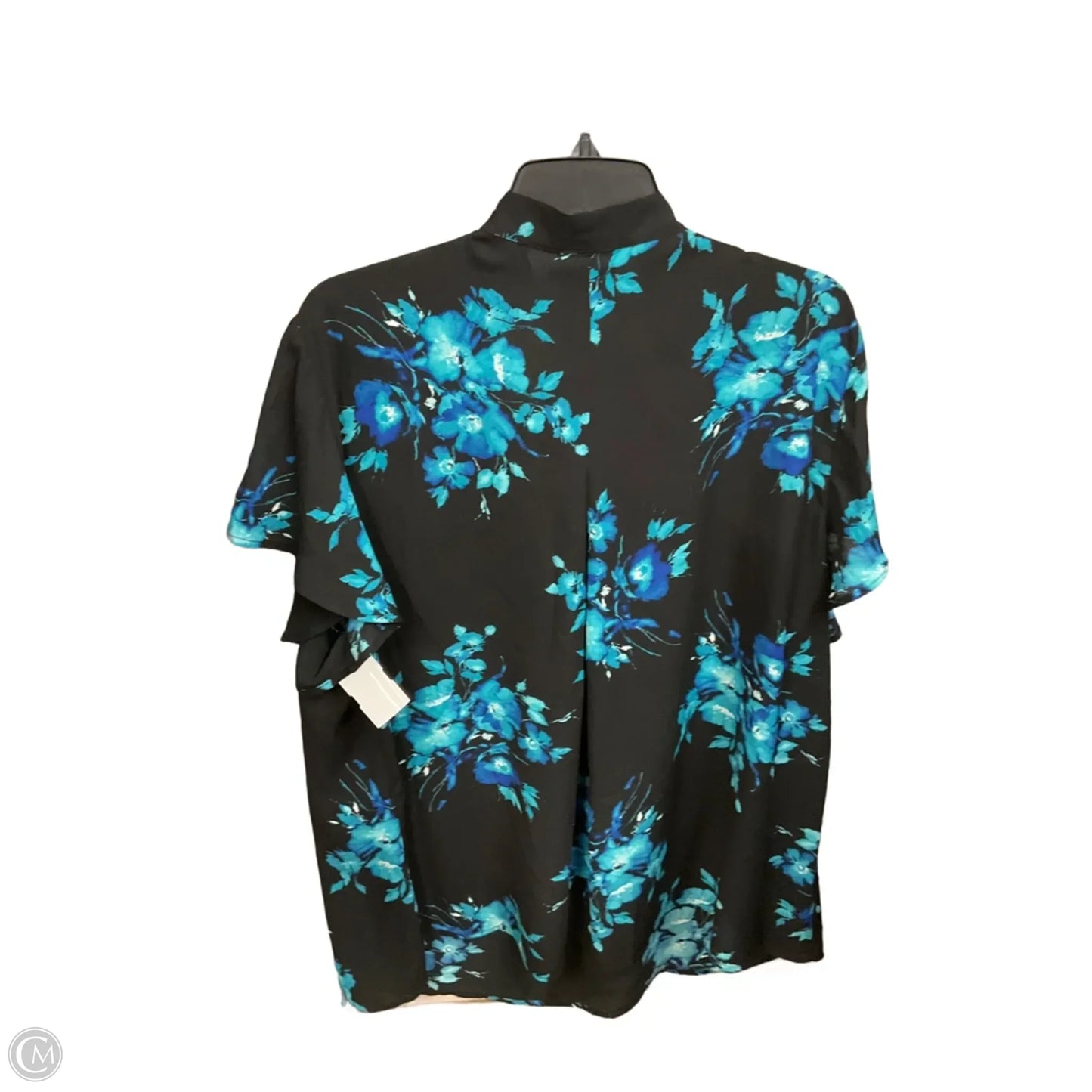 Blouse Short Sleeve By Torrid In Black & Blue, Size: 3x
