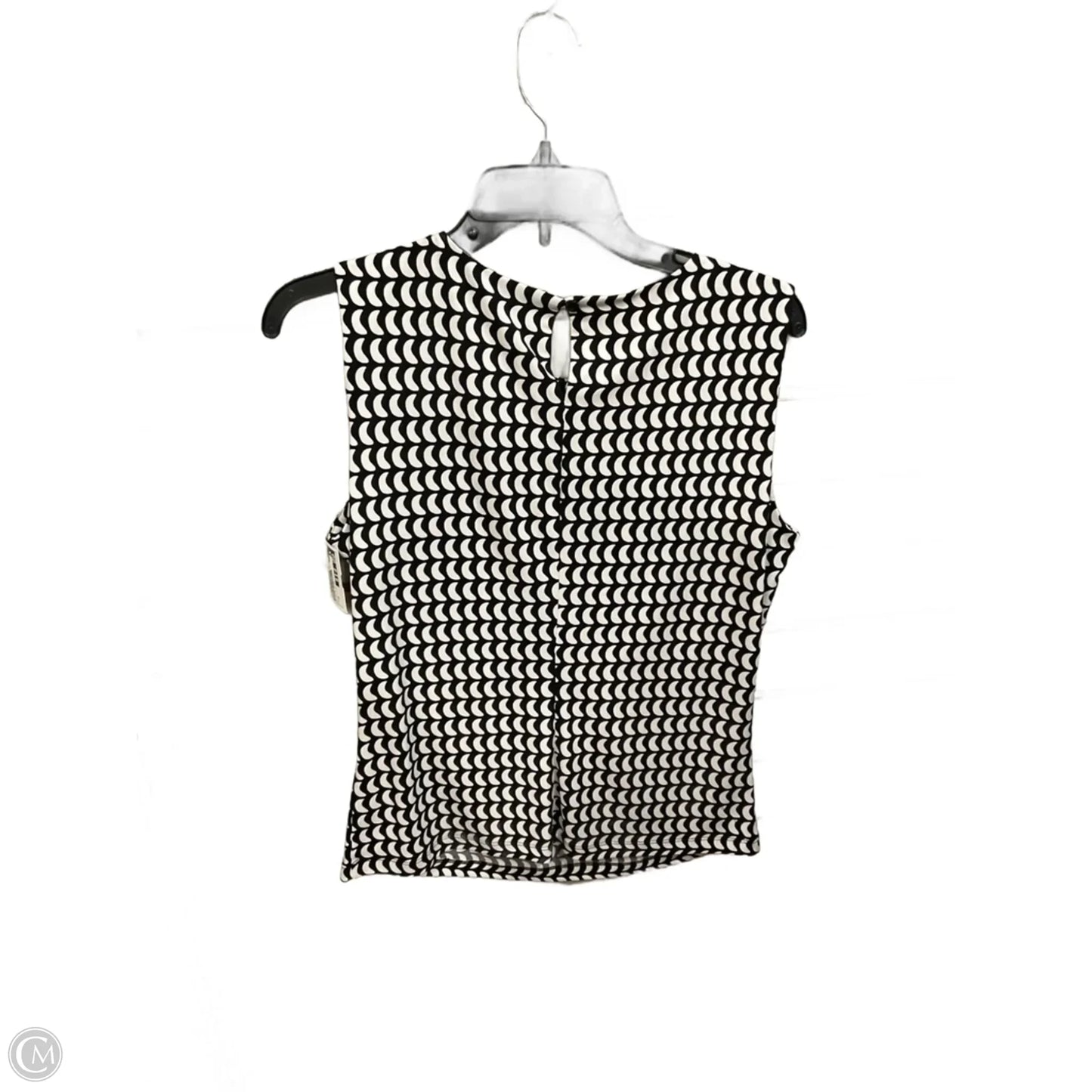 Blouse Sleeveless By Calvin Klein In Black & White, Size: M
