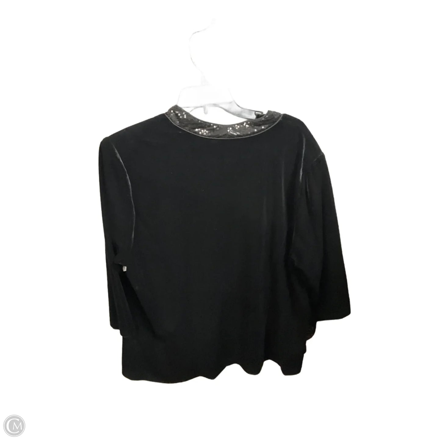 Top 2pc Long Sleeve By Alex Evenings In Black, Size: 1x