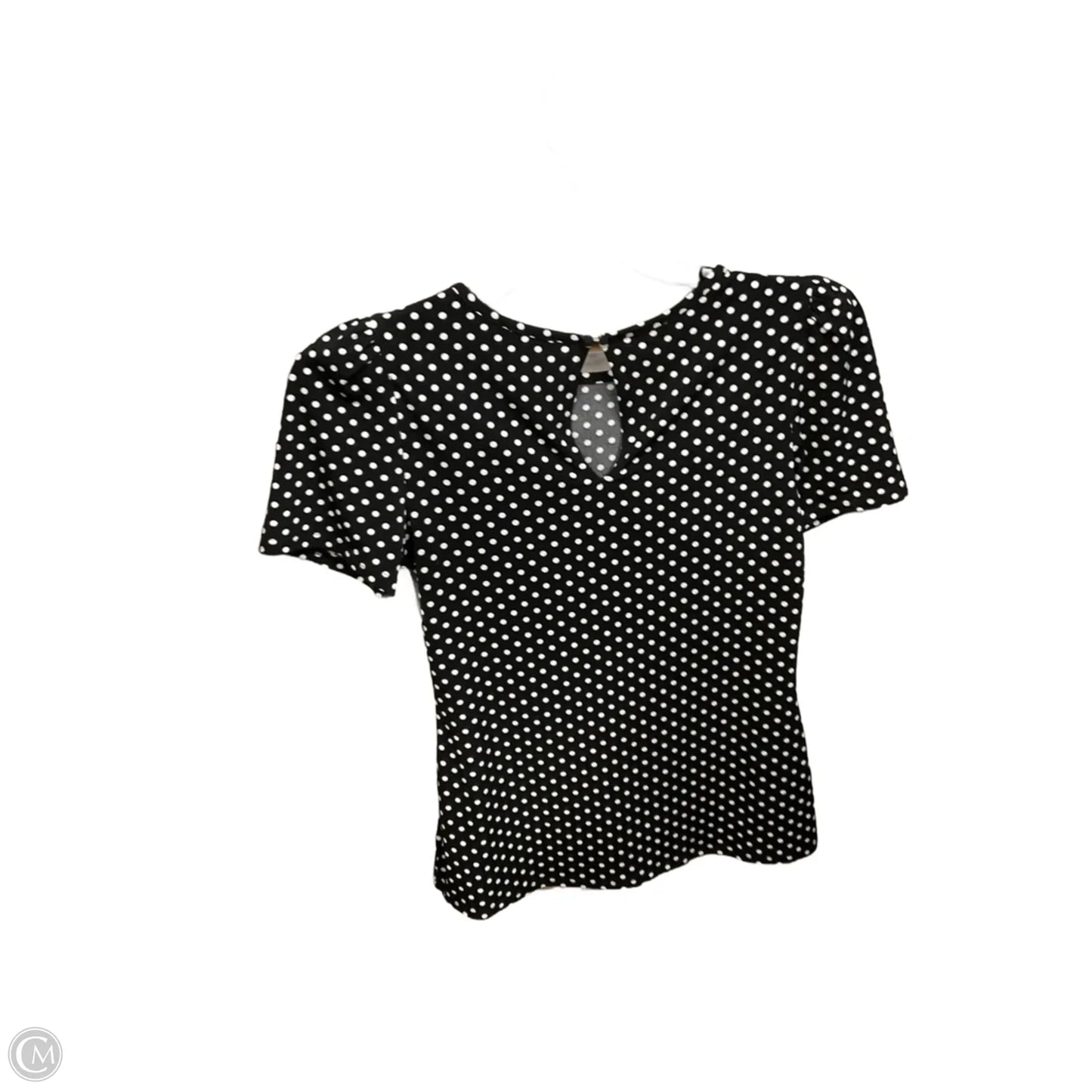 Top Short Sleeve Basic By Express In Polkadot Pattern, Size: M