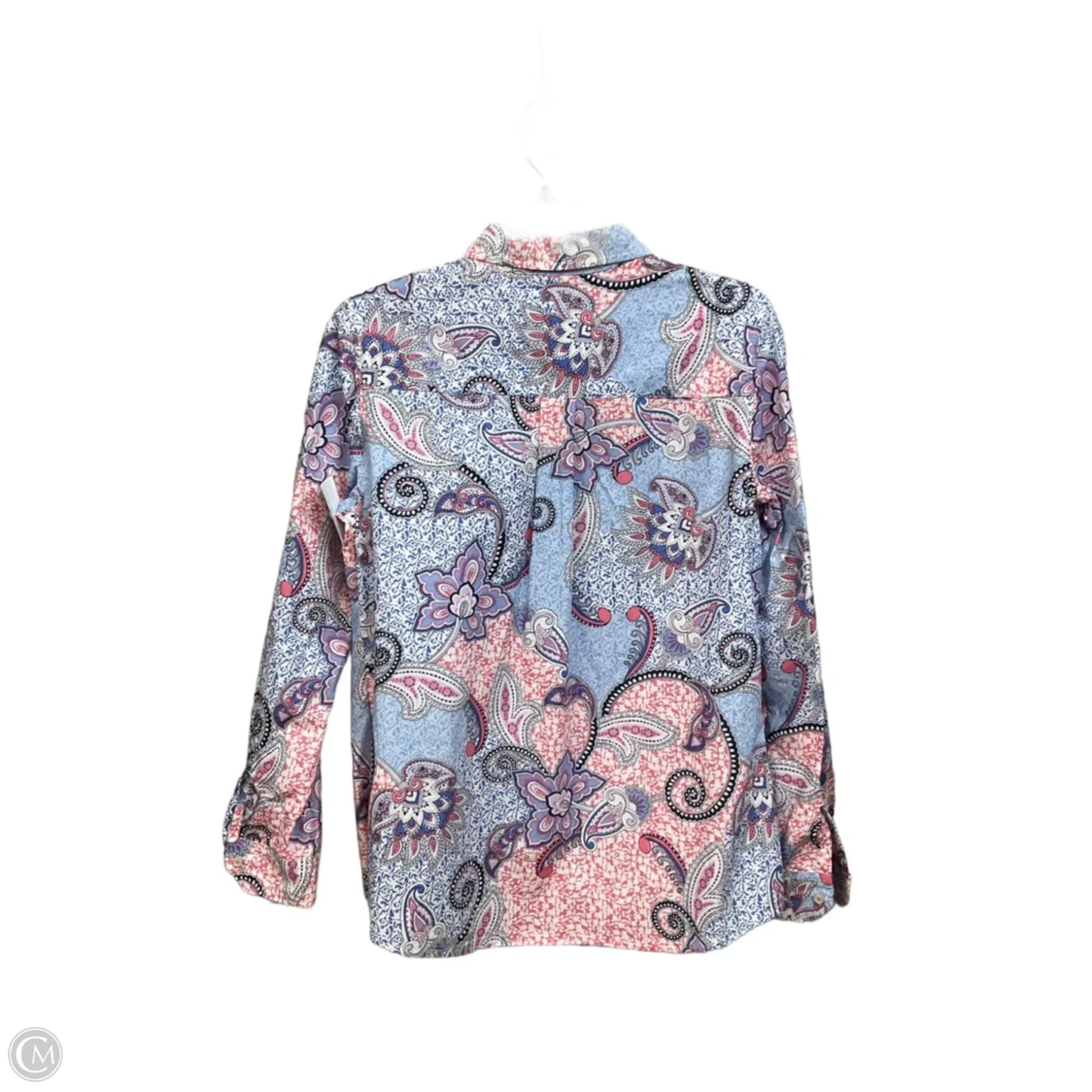 Blouse Long Sleeve By Charter Club In Paisley Print, Size: M