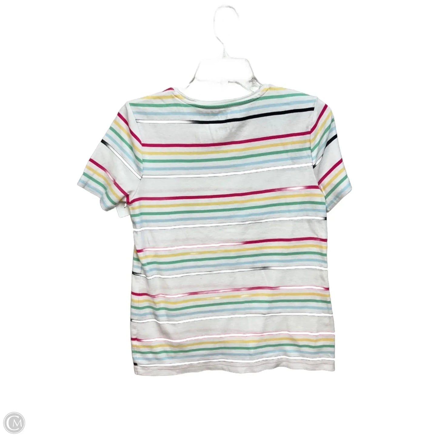 Top Short Sleeve By Talbots In Striped Pattern, Size: M