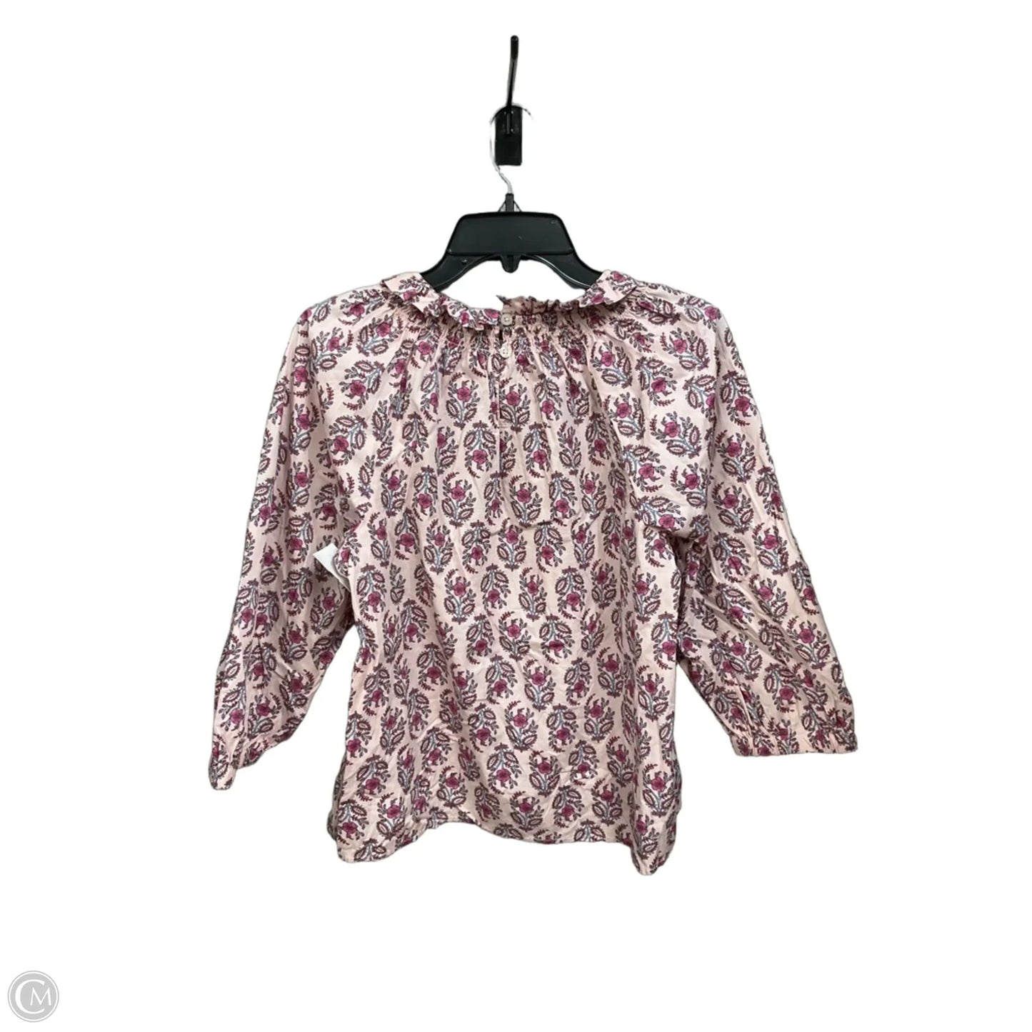 Top 3/4 Sleeve By J. Crew In Floral Print, Size: Mp