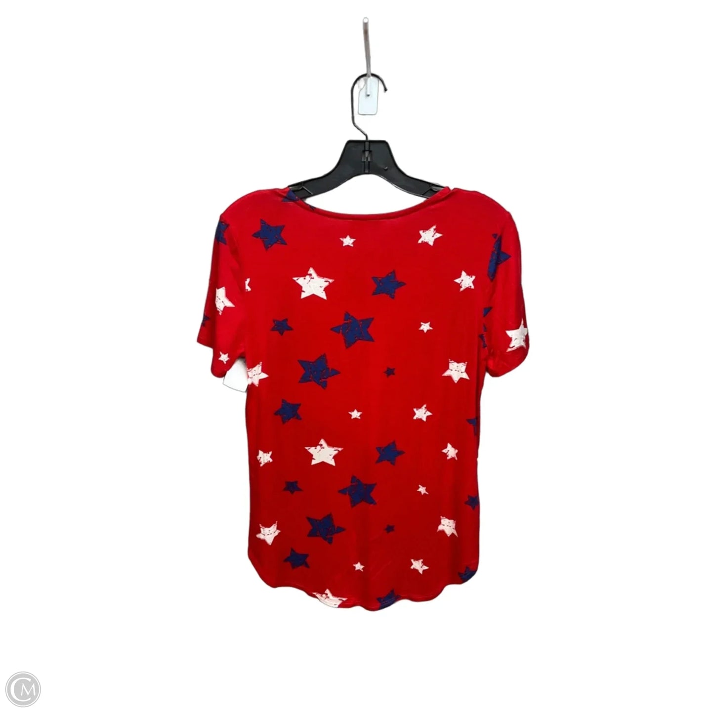 Top Short Sleeve By Freshman In Blue & Red & White, Size: S
