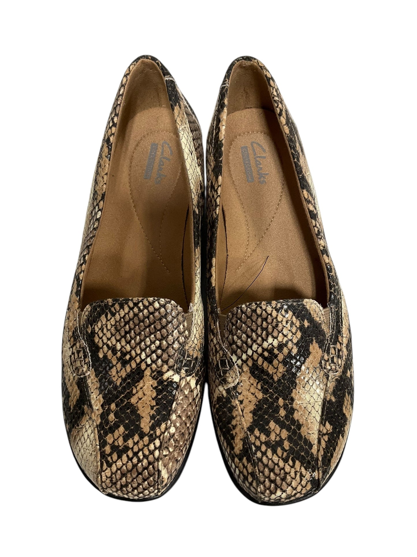 Shoes Flats By Clarks In Snakeskin Print, Size: 7.5