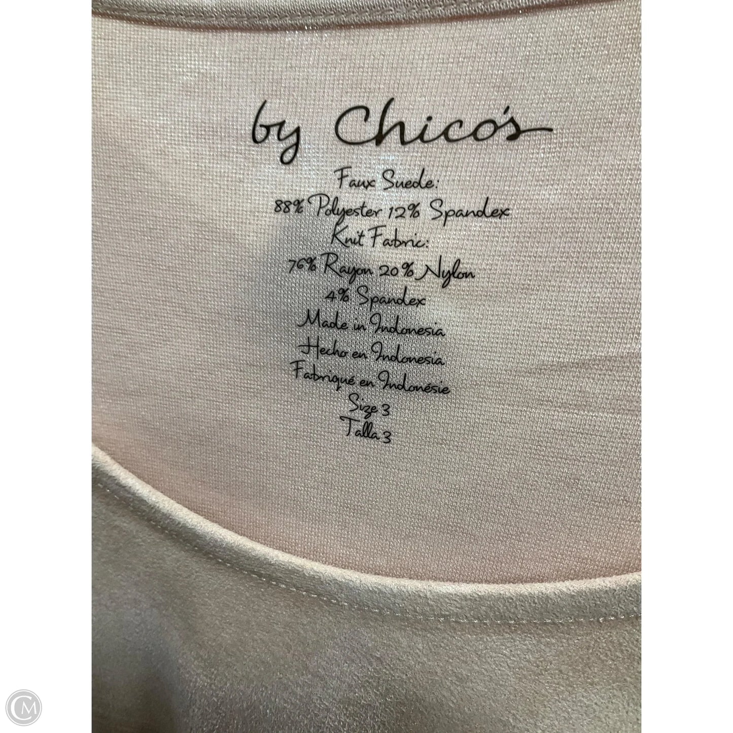 Top Long Sleeve By Chicos In Tan, Size: Xl