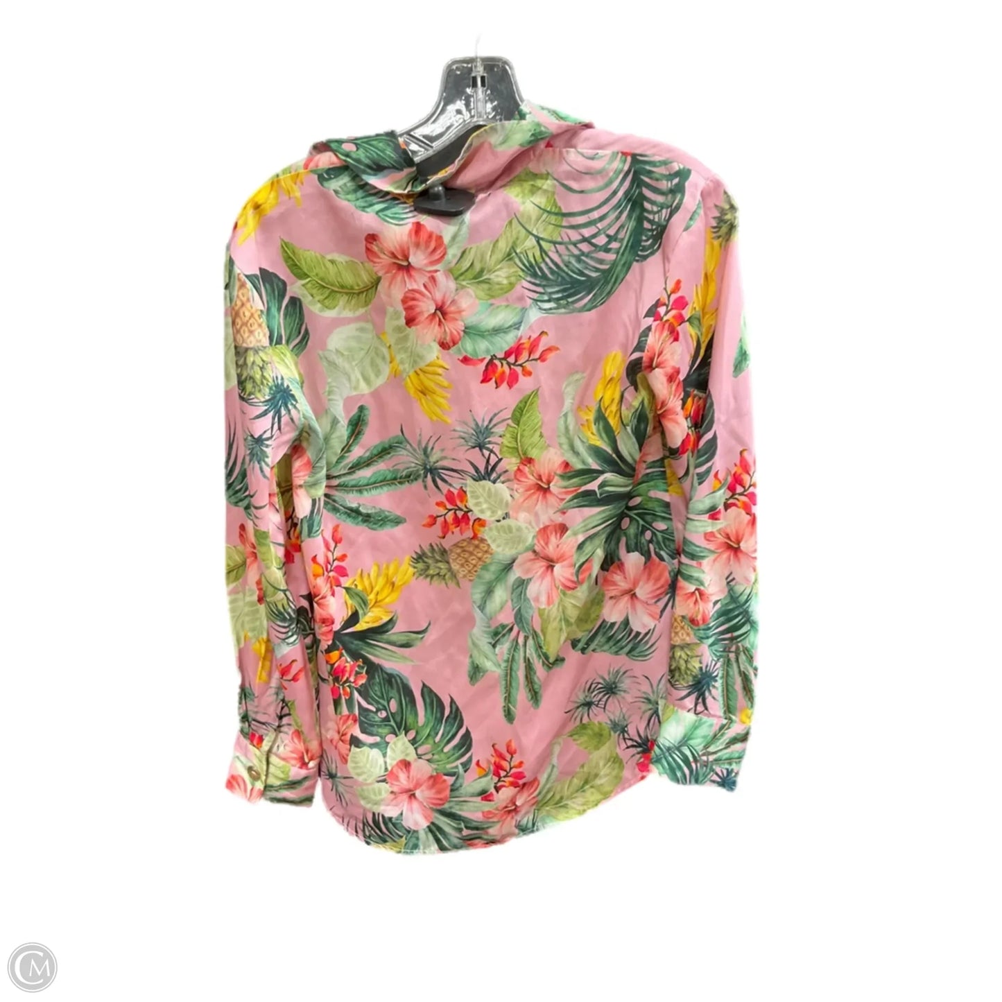 Blouse Long Sleeve By Zara In Floral Print, Size: Xs