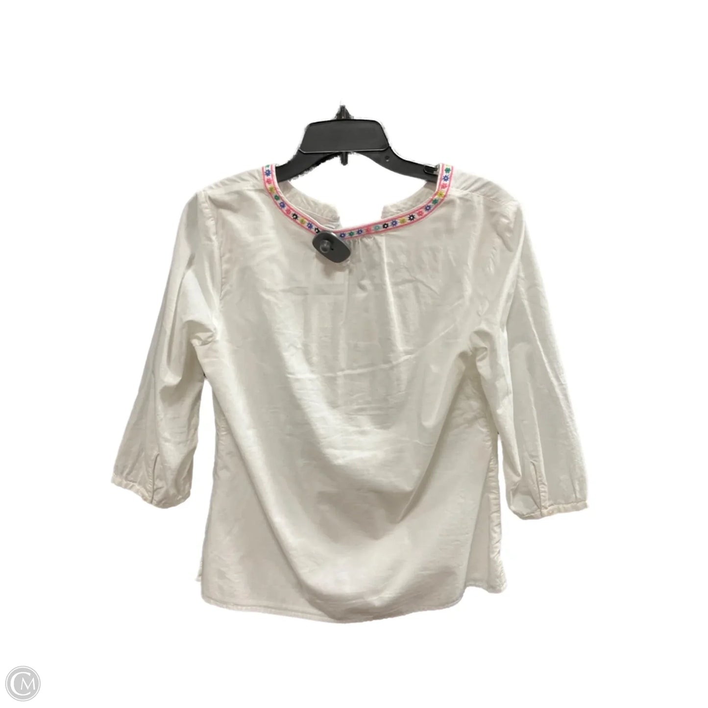 Top 3/4 Sleeve Basic By Talbots In Cream, Size: Mp