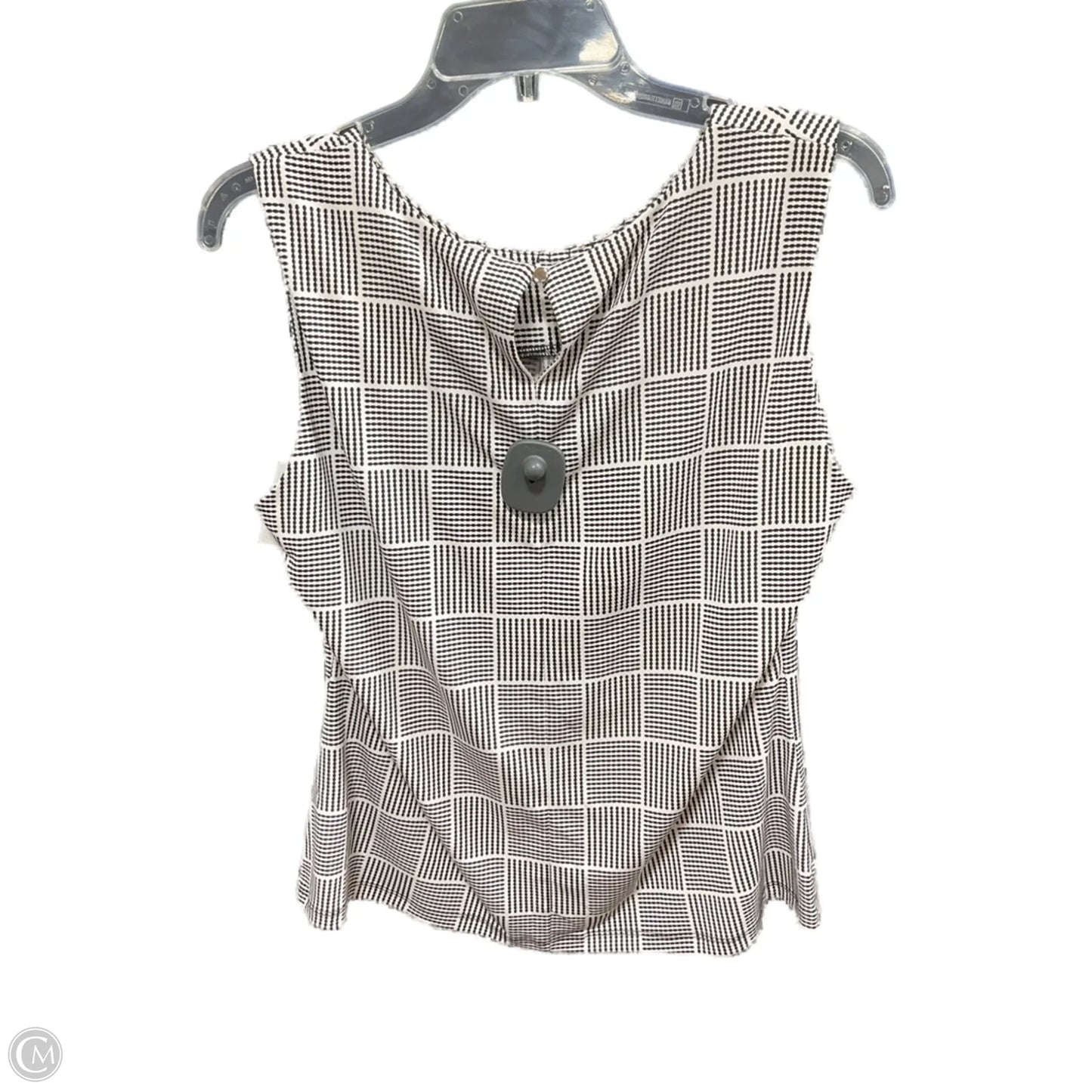 Top Sleeveless Basic By Calvin Klein In Black & White, Size: L