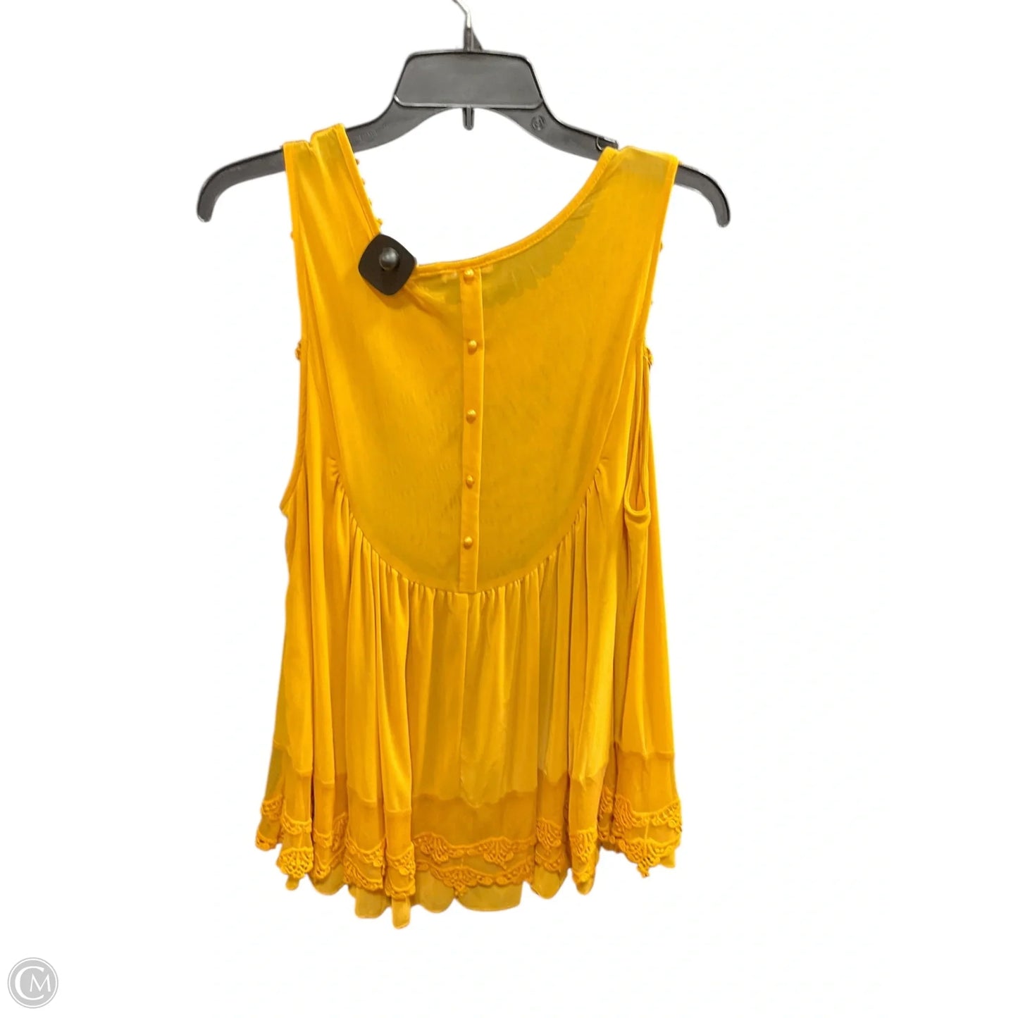 Top Sleeveless By Ultra Pink In Yellow, Size: Xl