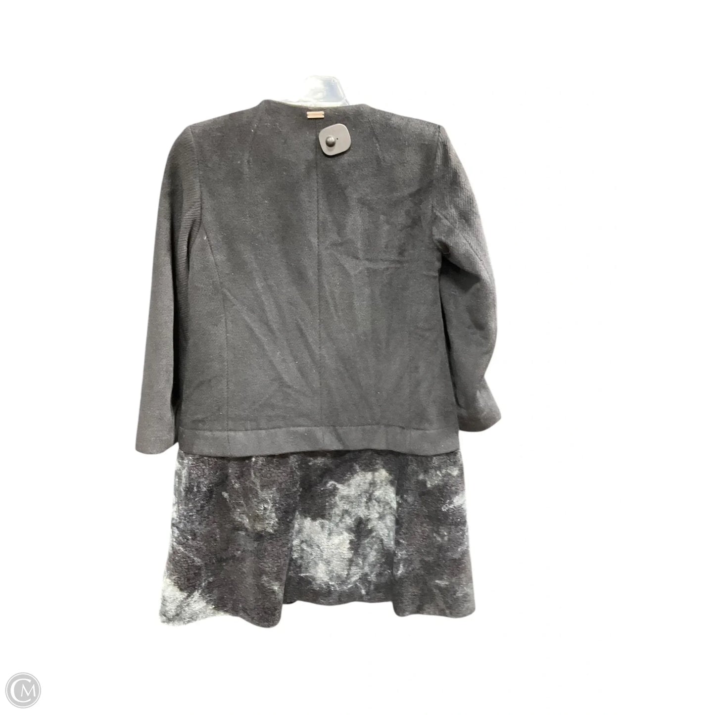 Coat Faux Fur & Sherpa By Cmc In Black & Grey, Size: M