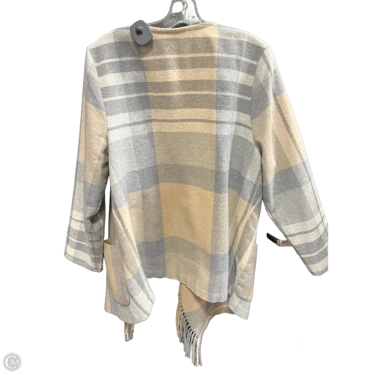 Cardigan By Peck And Peck In Grey & Tan, Size: L