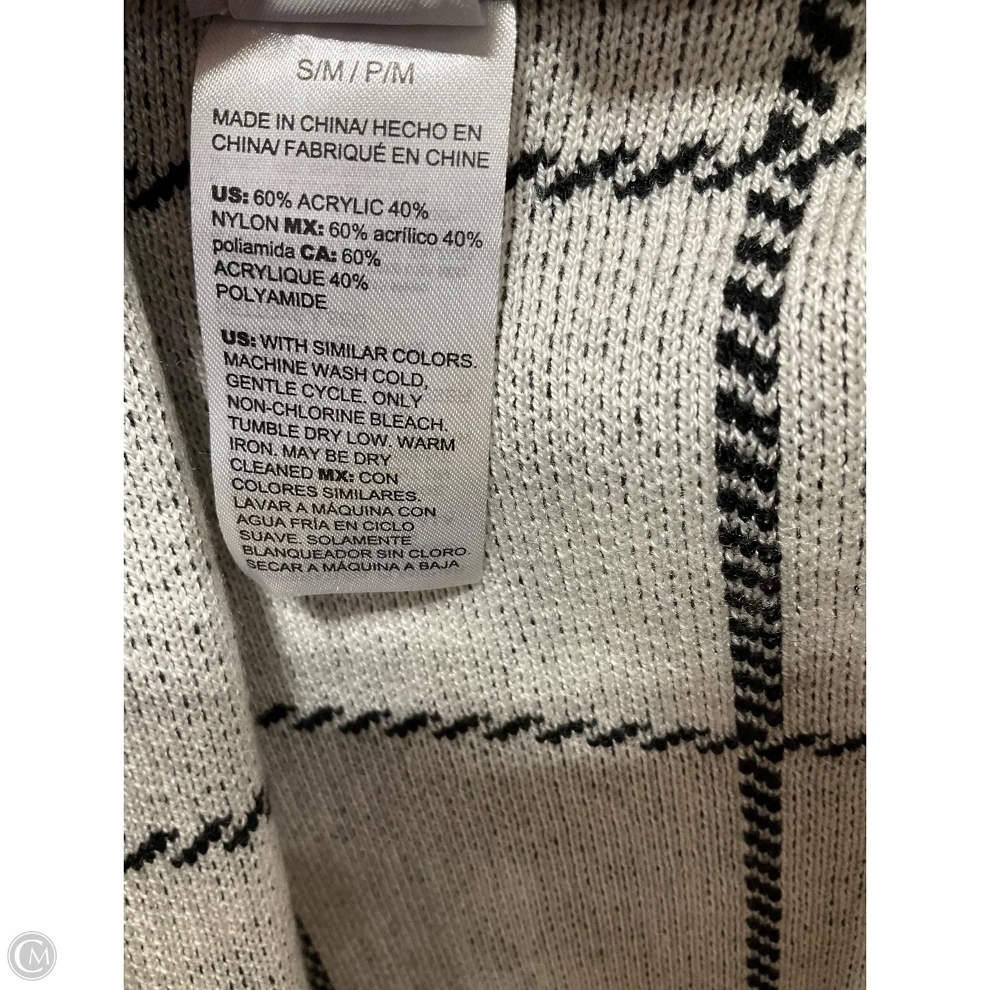 Shawl By Chicos In Black & White, Size: S