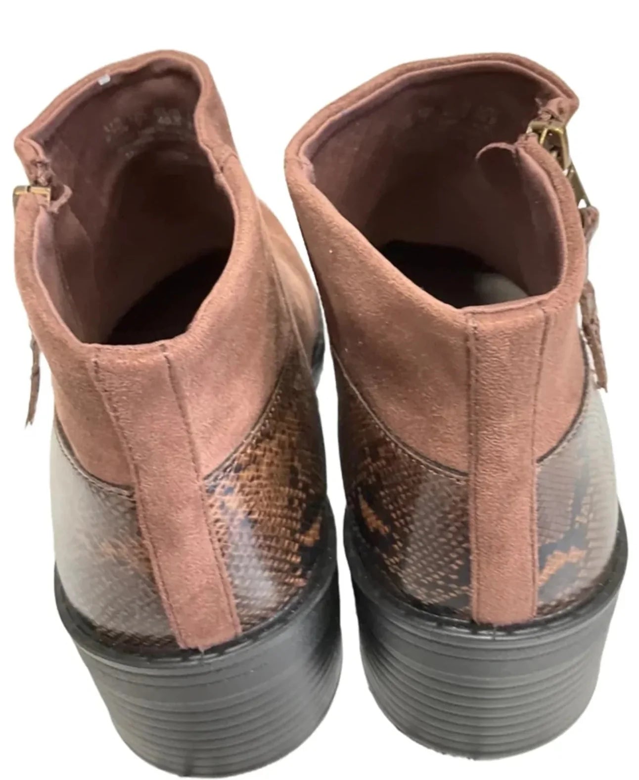 Boots Ankle Heels By Bzees In Brown, Size: 9.5