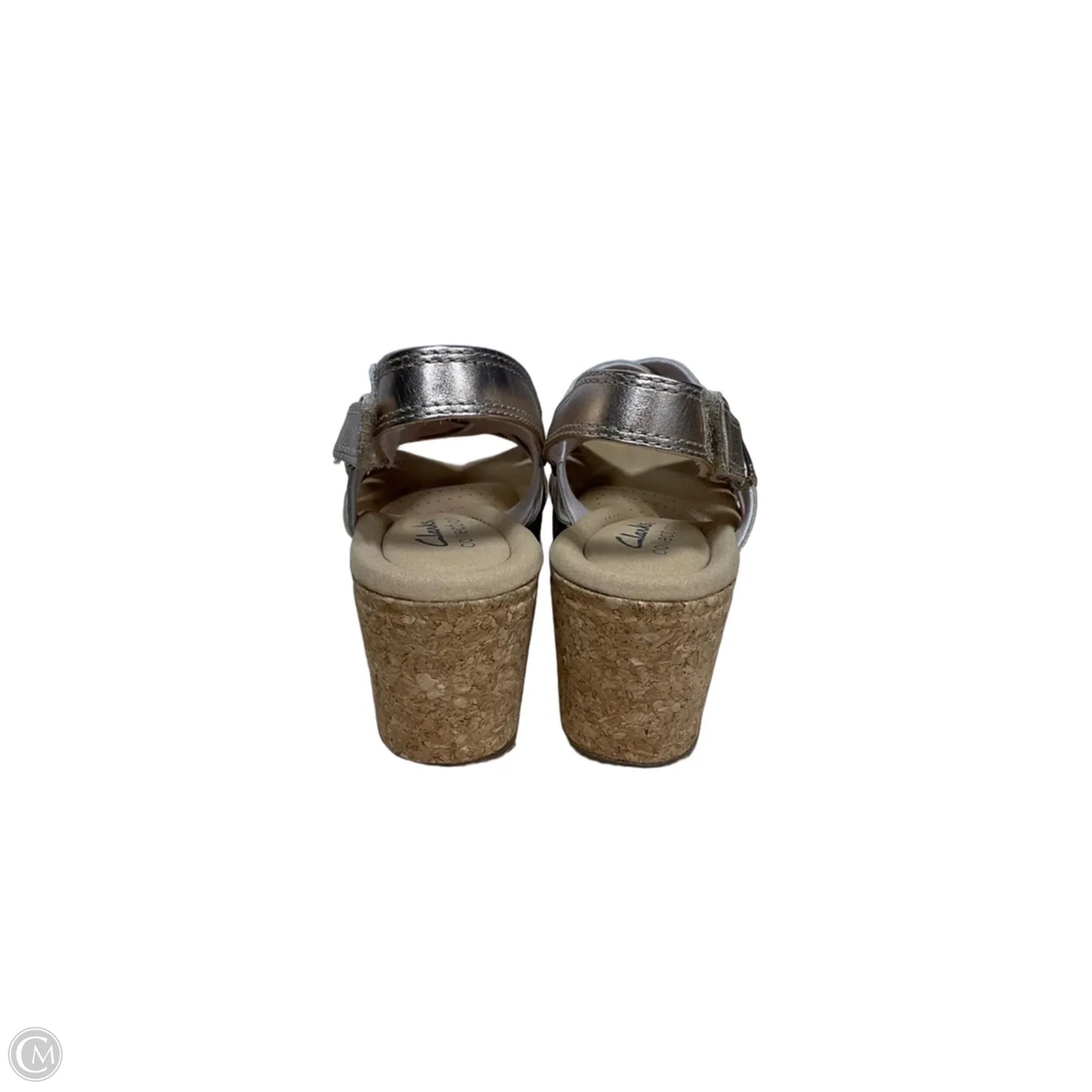 Shoes Heels Wedge By Clarks In Gold, Size: 6