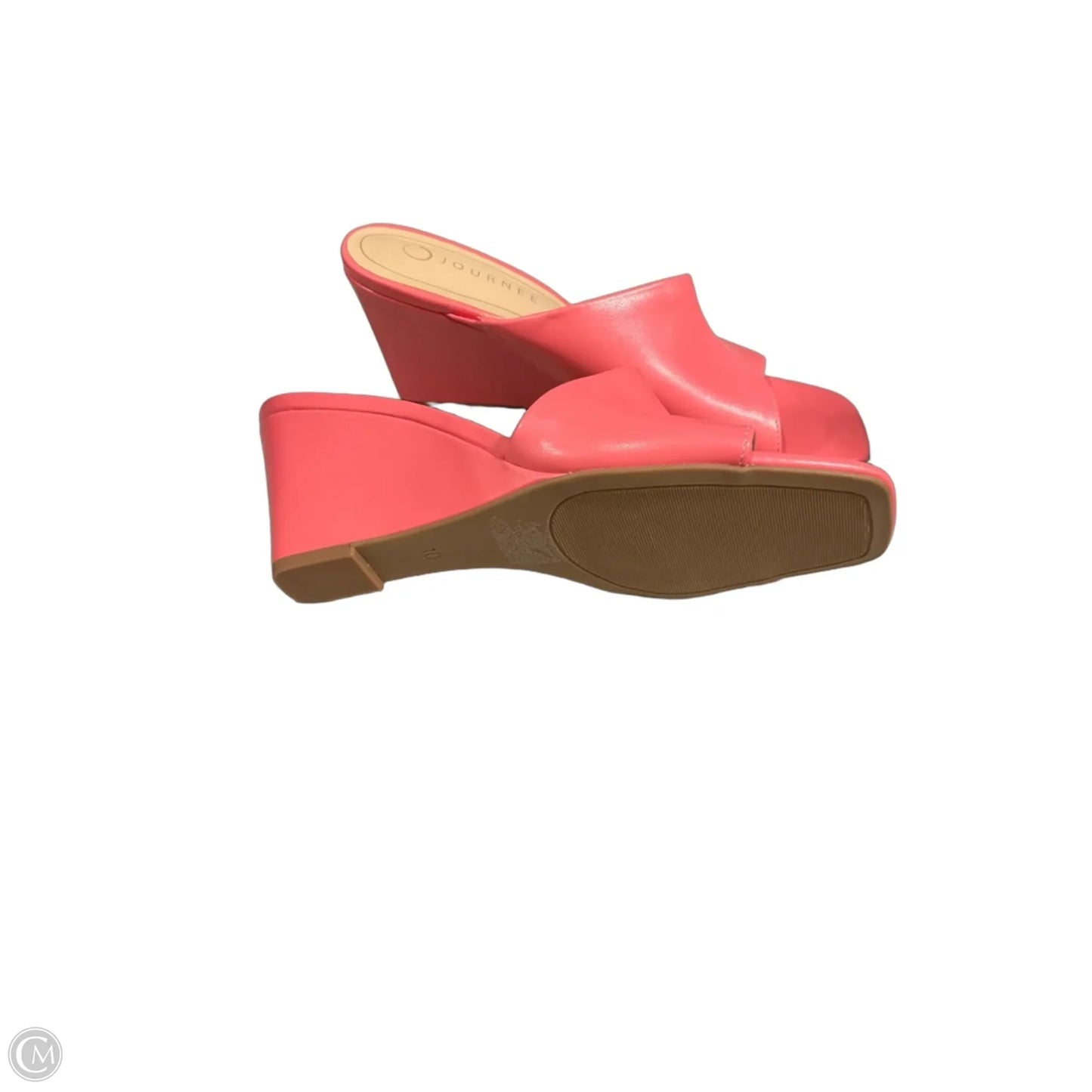 Sandals Heels Wedge By Journee In Pink, Size: 10