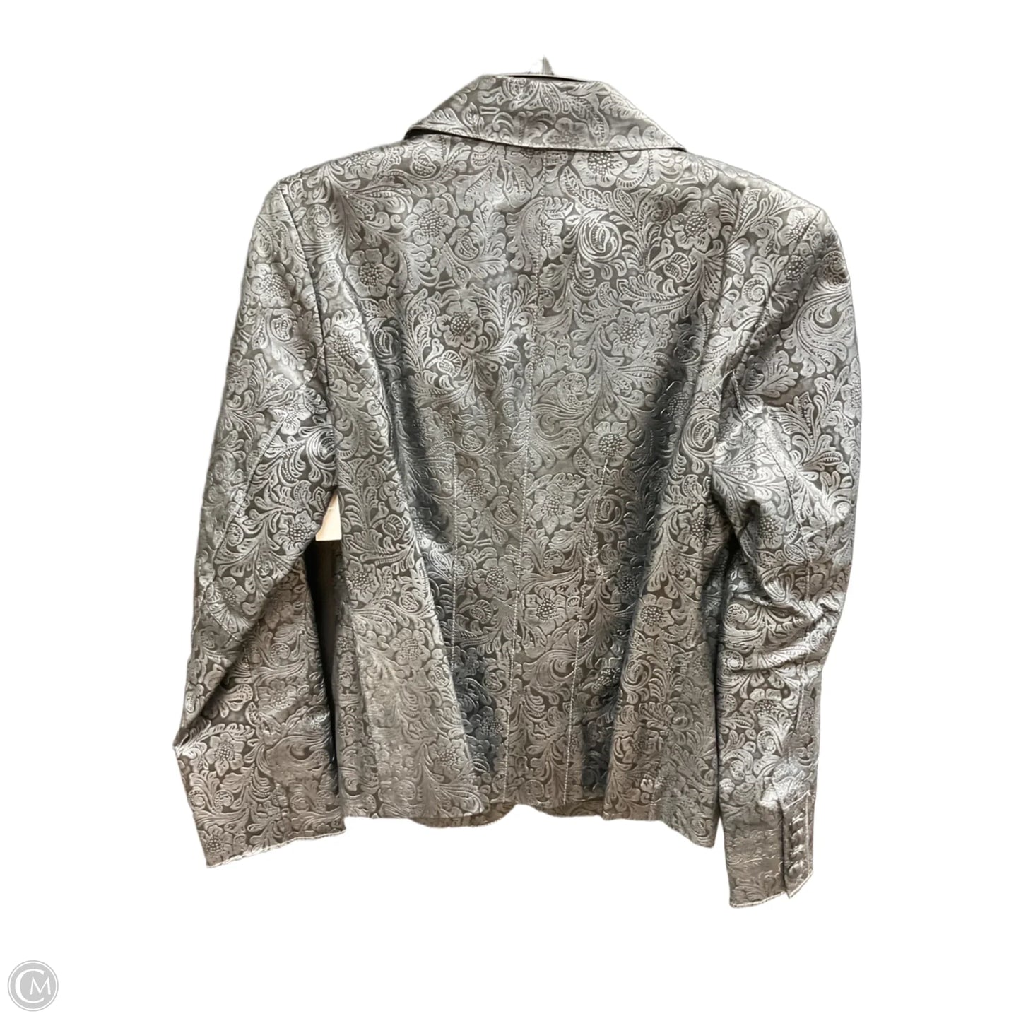 Jacket Leather By Pamela Mccoy In Grey, Size: M