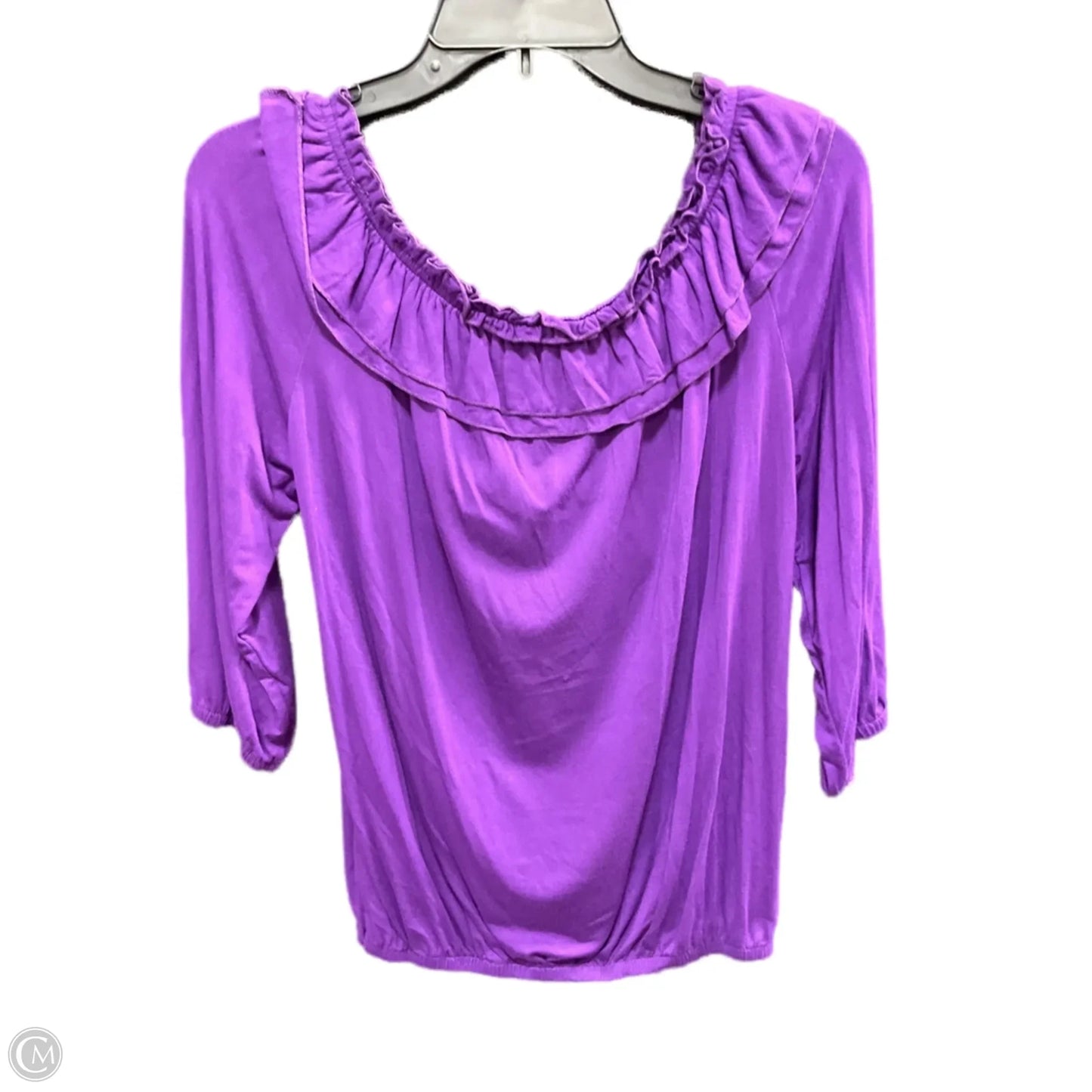 Top 3/4 Sleeve By Iman Hsn In Purple, Size: Xs