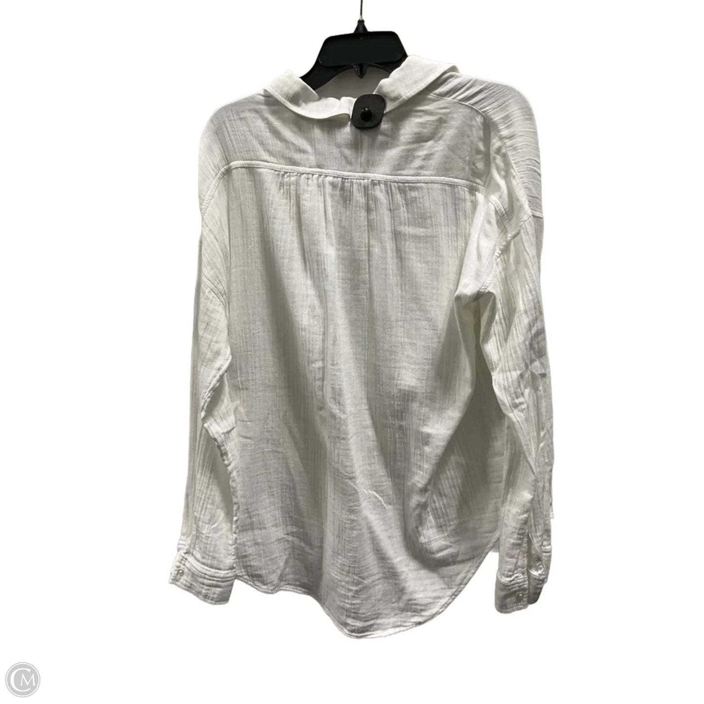 Blouse Long Sleeve By Loft In White, Size: L