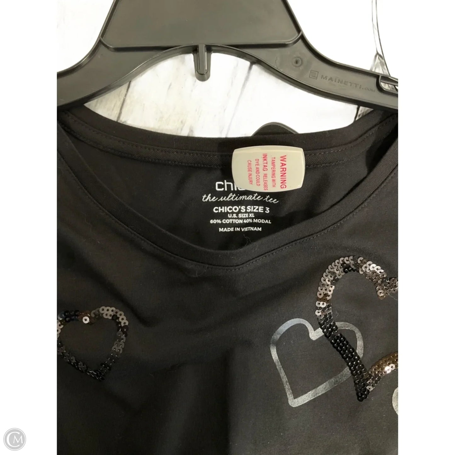 Top Long Sleeve By Chicos In Black, Size: Xl