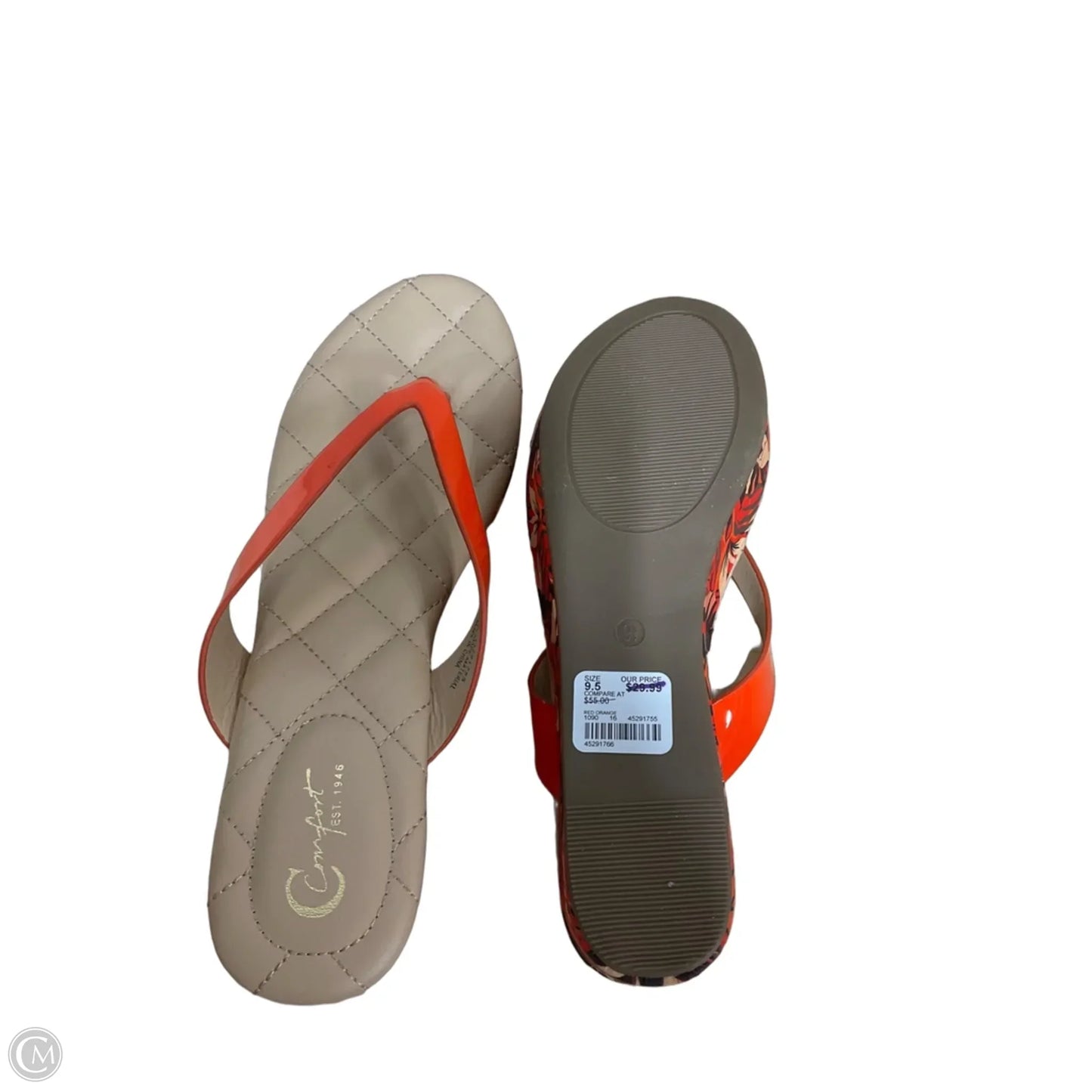 Sandals Heels Platform By Cmc In Orange, Size: 9.5