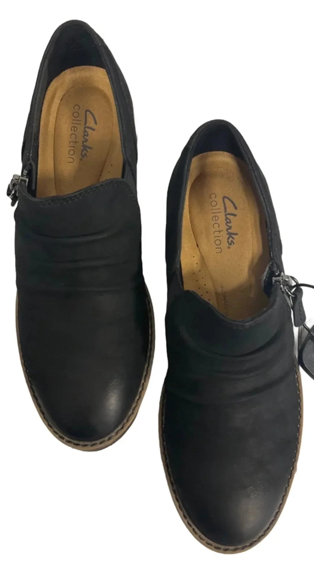 Boots Ankle Flats By Clarks In Black, Size: 7.5