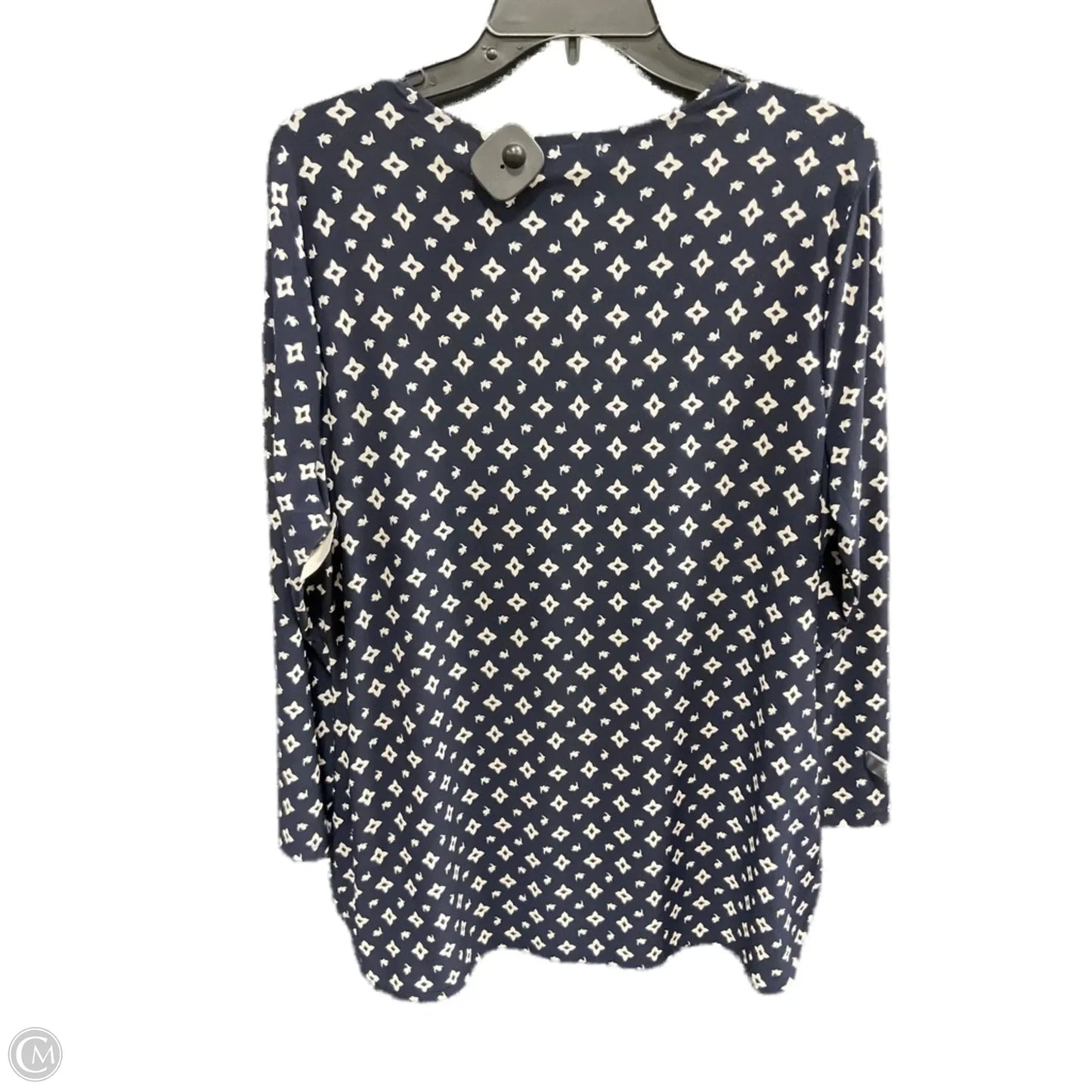 Top 3/4 Sleeve By Ralph Lauren In Blue & White, Size: Xl