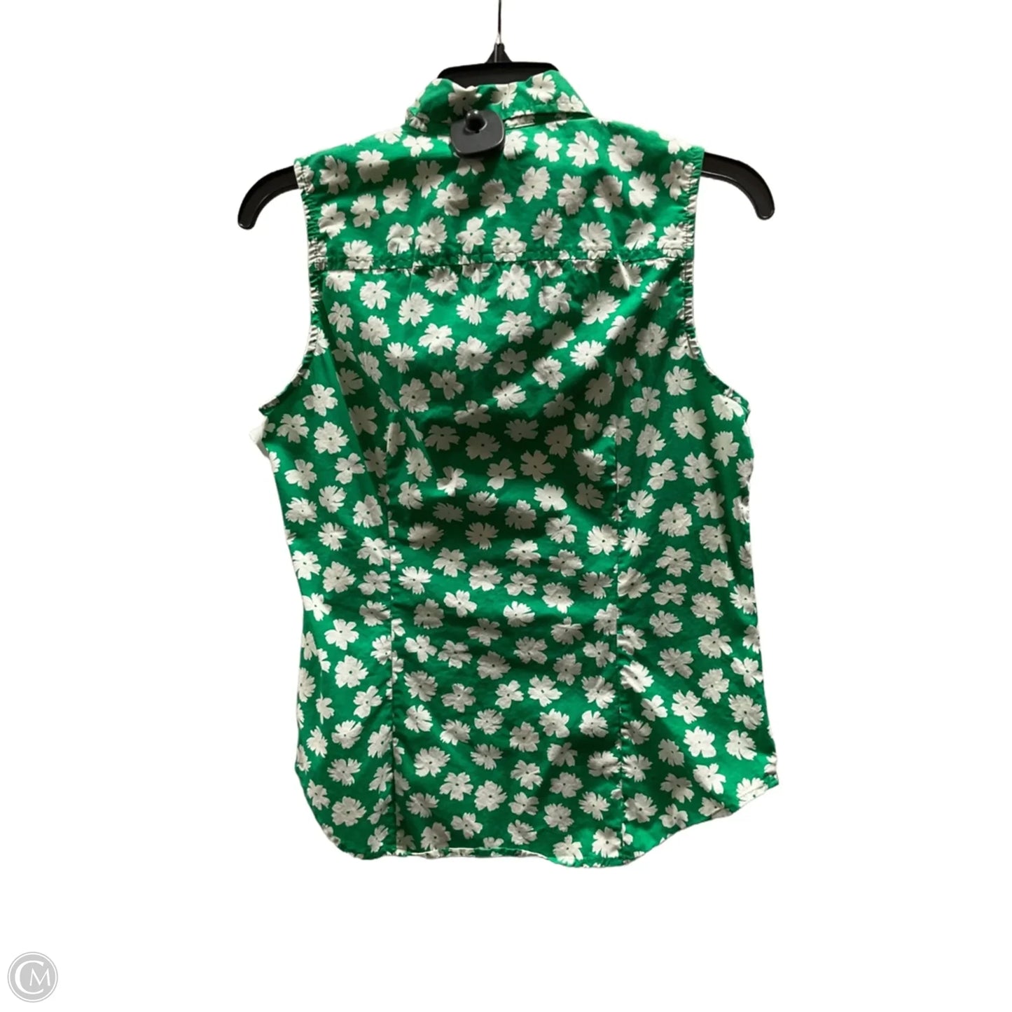 Blouse Short Sleeve By J. Crew In Green & White, Size: S
