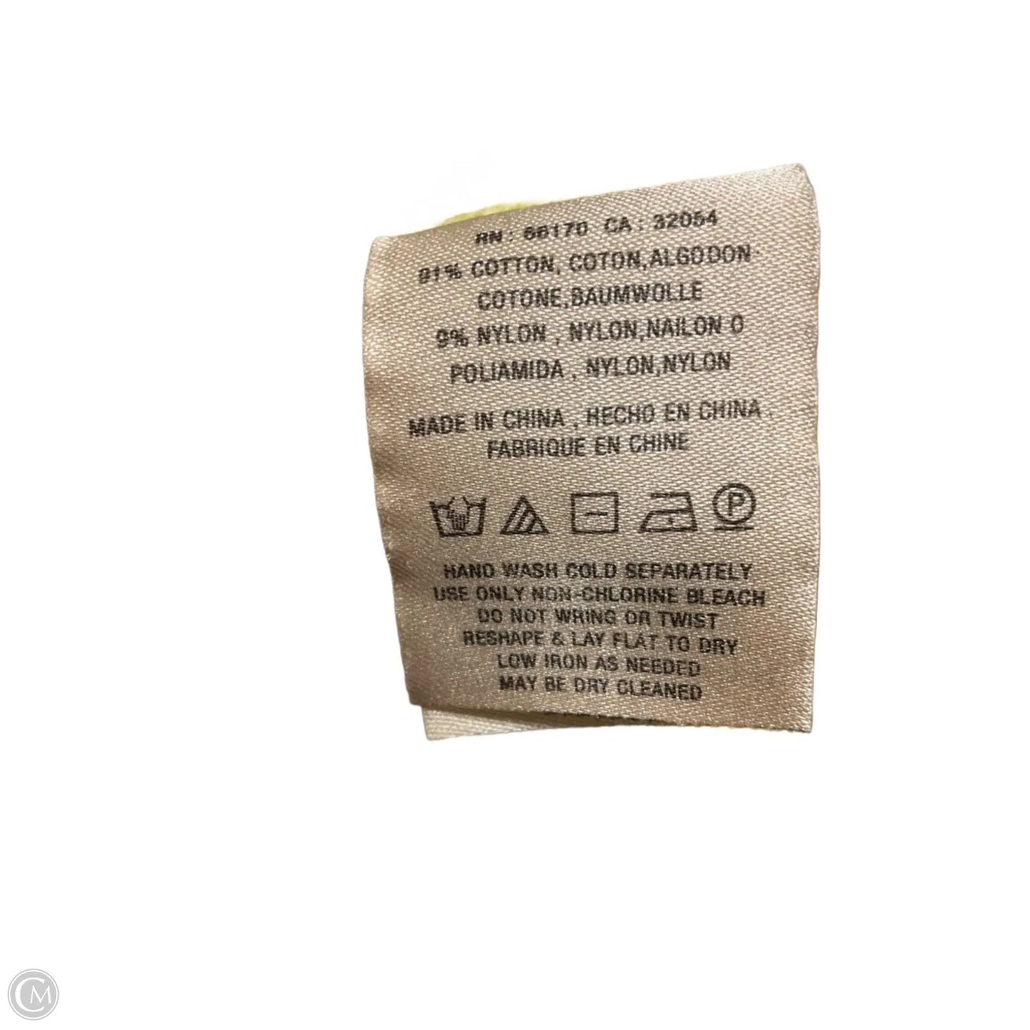 Top Sleeveless By Moth In Yellow, Size: S