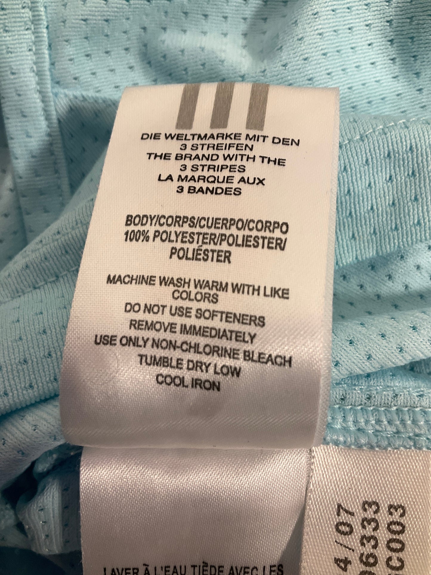 Athletic Top Long Sleeve Crewneck By Adidas In Aqua, Size: L