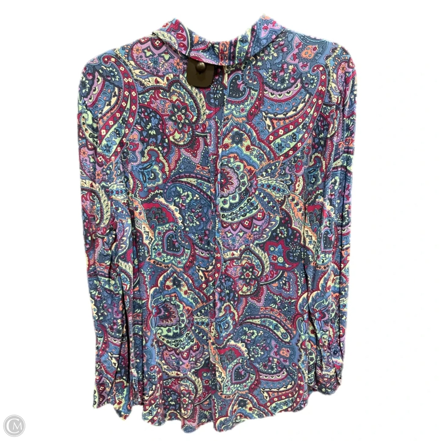 Blouse Long Sleeve By Talbots In Blue & Purple, Size: L