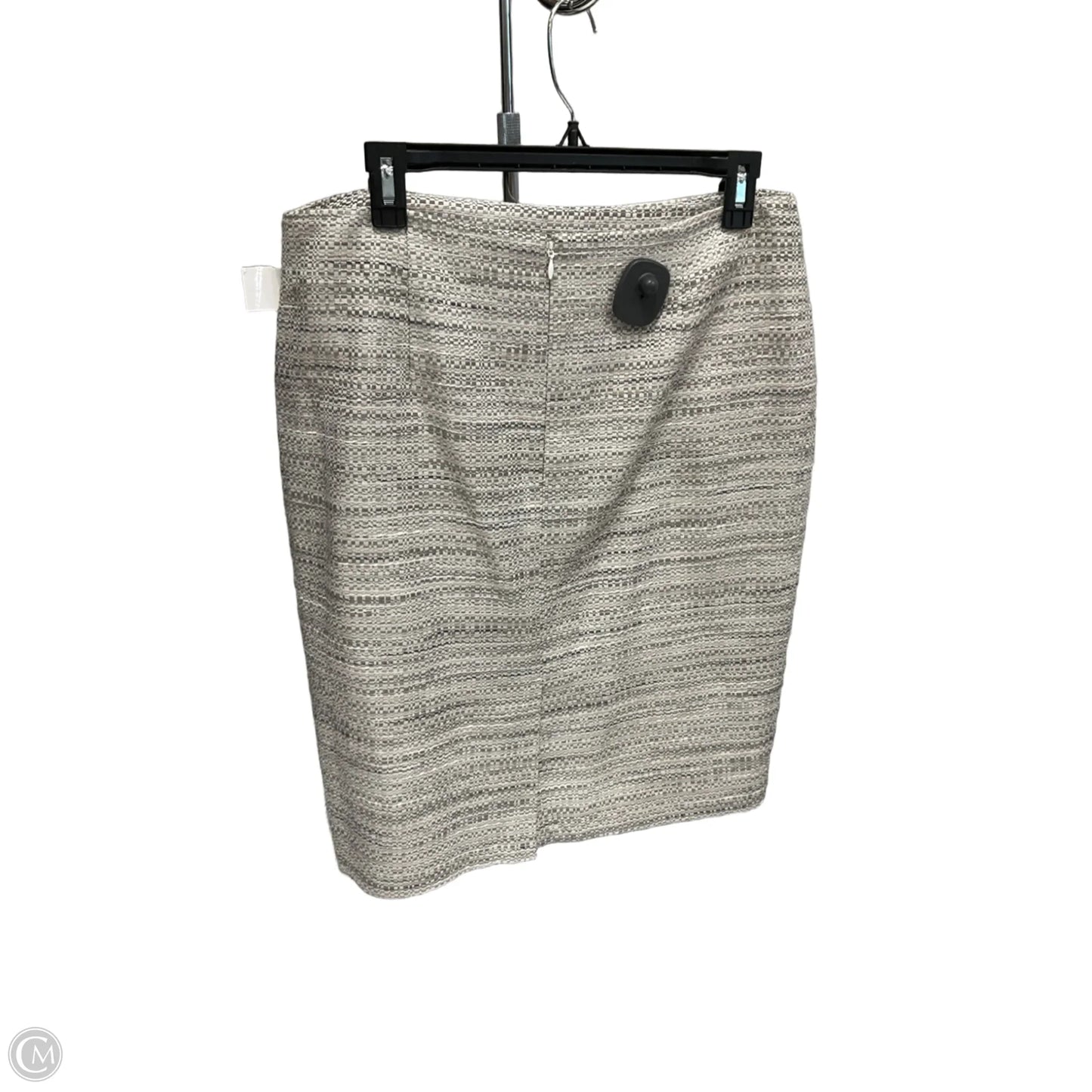 Skirt Midi By Loft In Grey & White, Size: 10