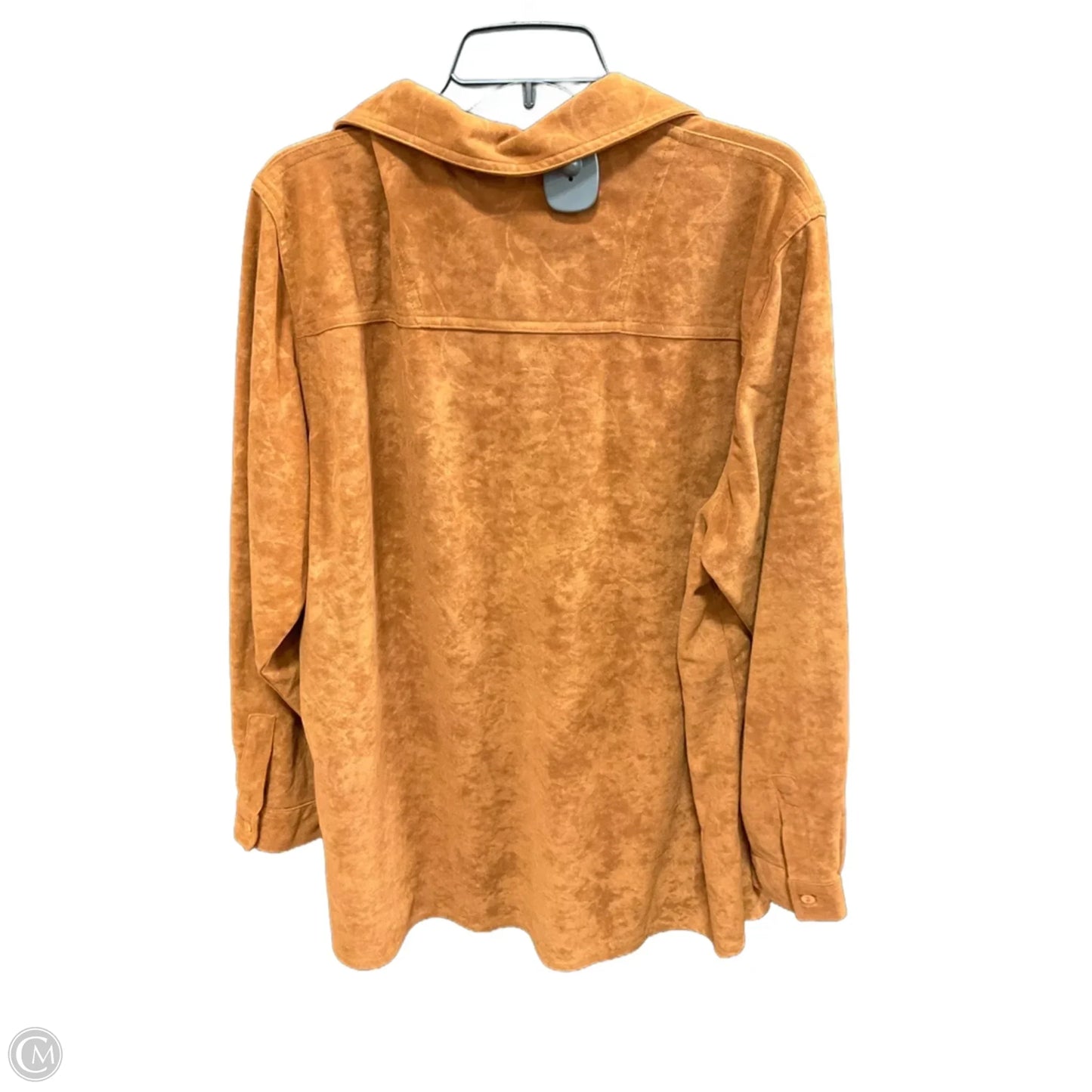 Jacket Shirt By Clothes Mentor In Tan, Size: 22