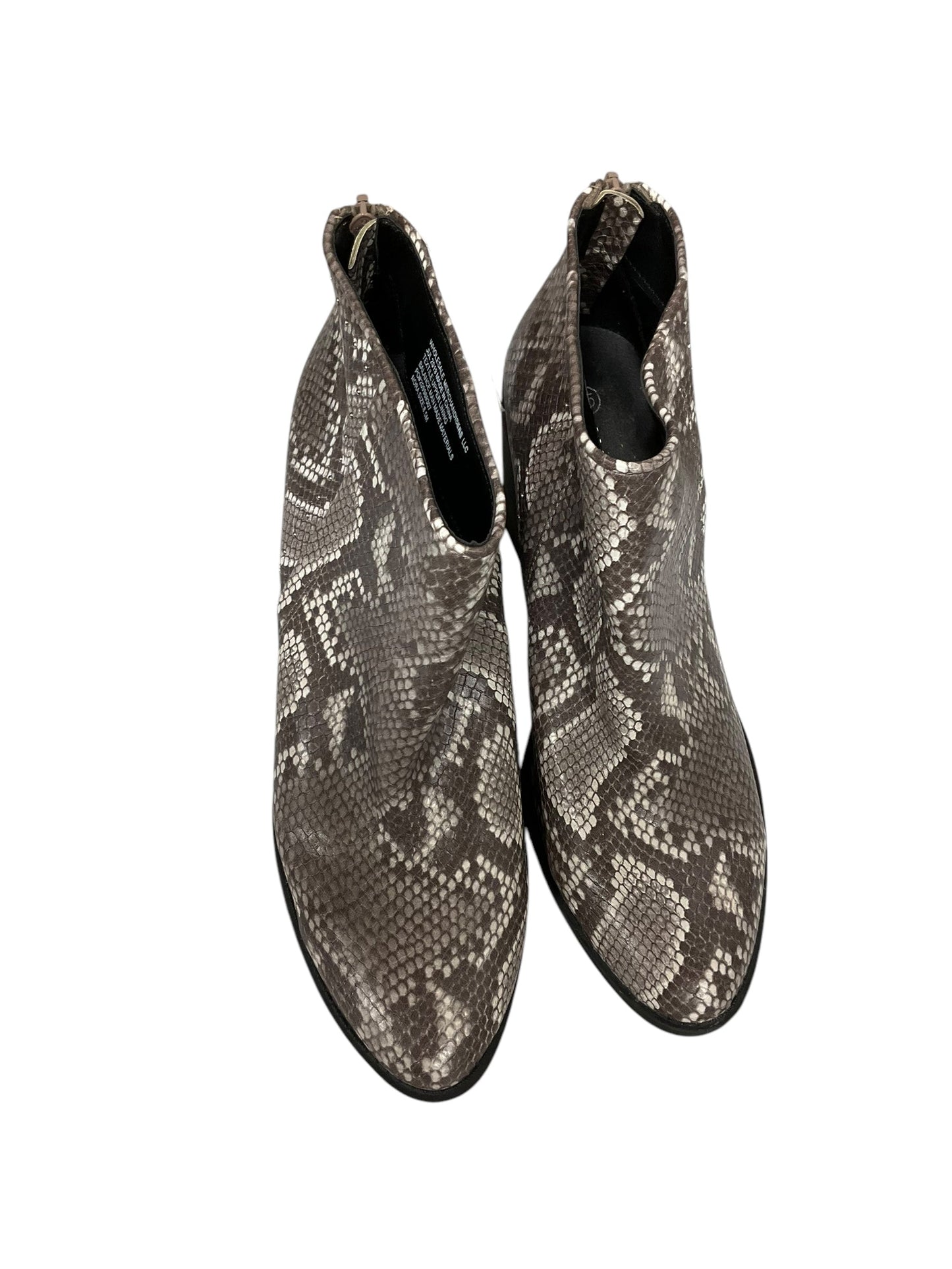 Boots Ankle Heels By Massini In Snakeskin Print, Size: 8.5