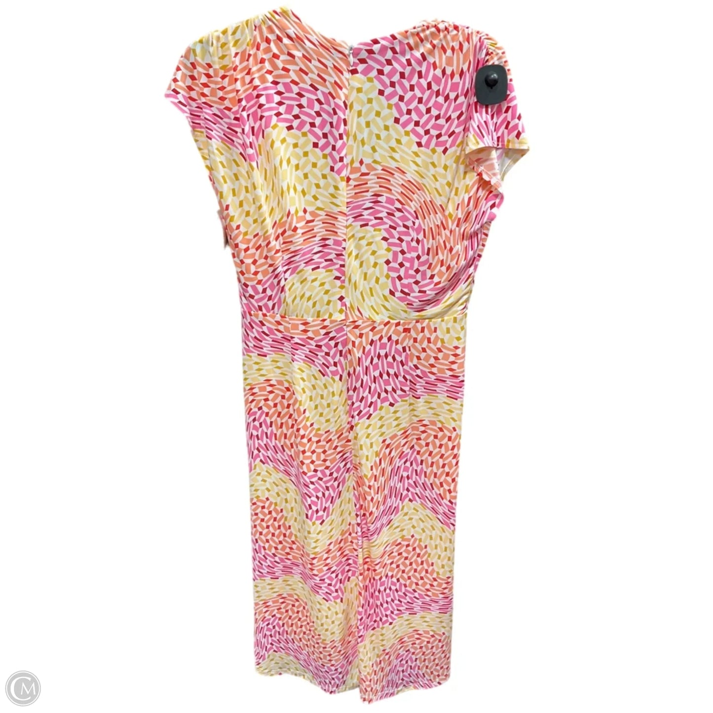 Dress Casual Midi By Maggy London In Pink & Yellow, Size: M