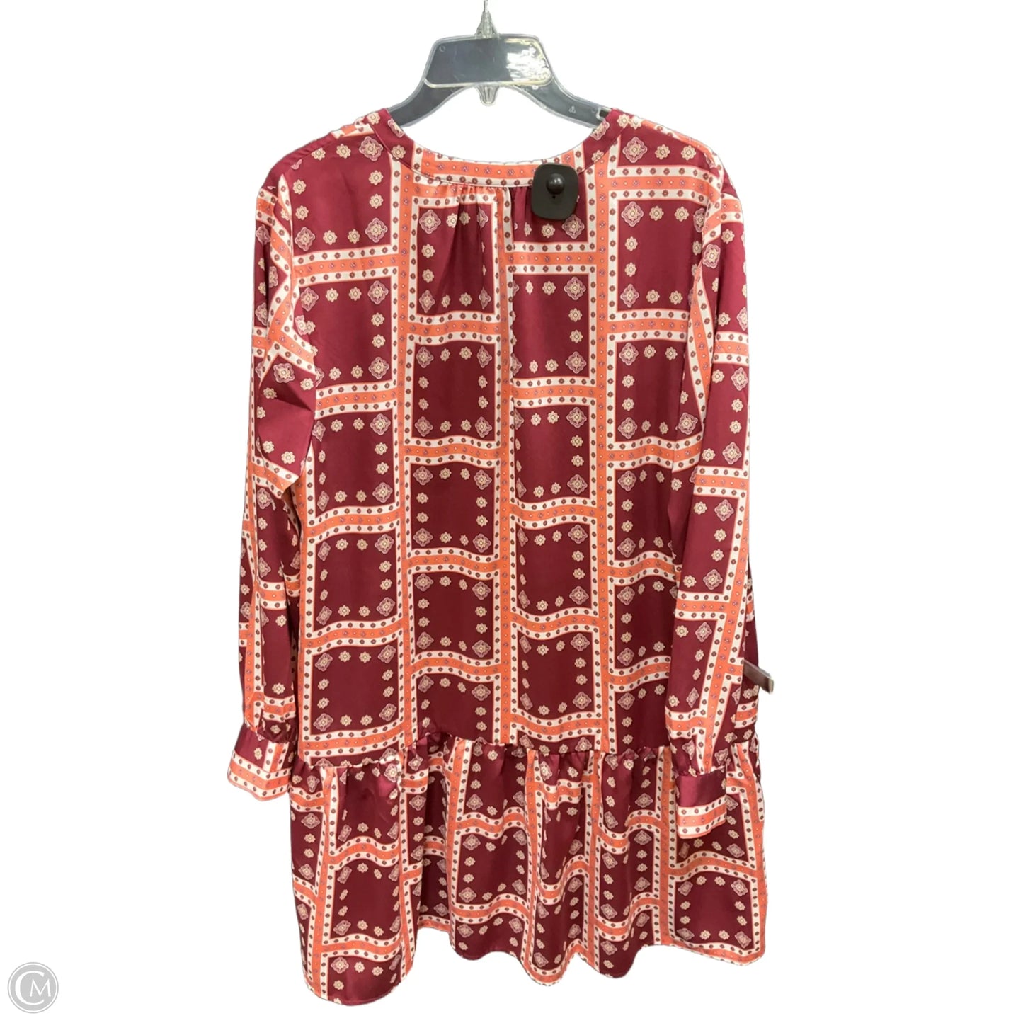 Dress Casual Midi By Loft In Orange & Red, Size: Xl