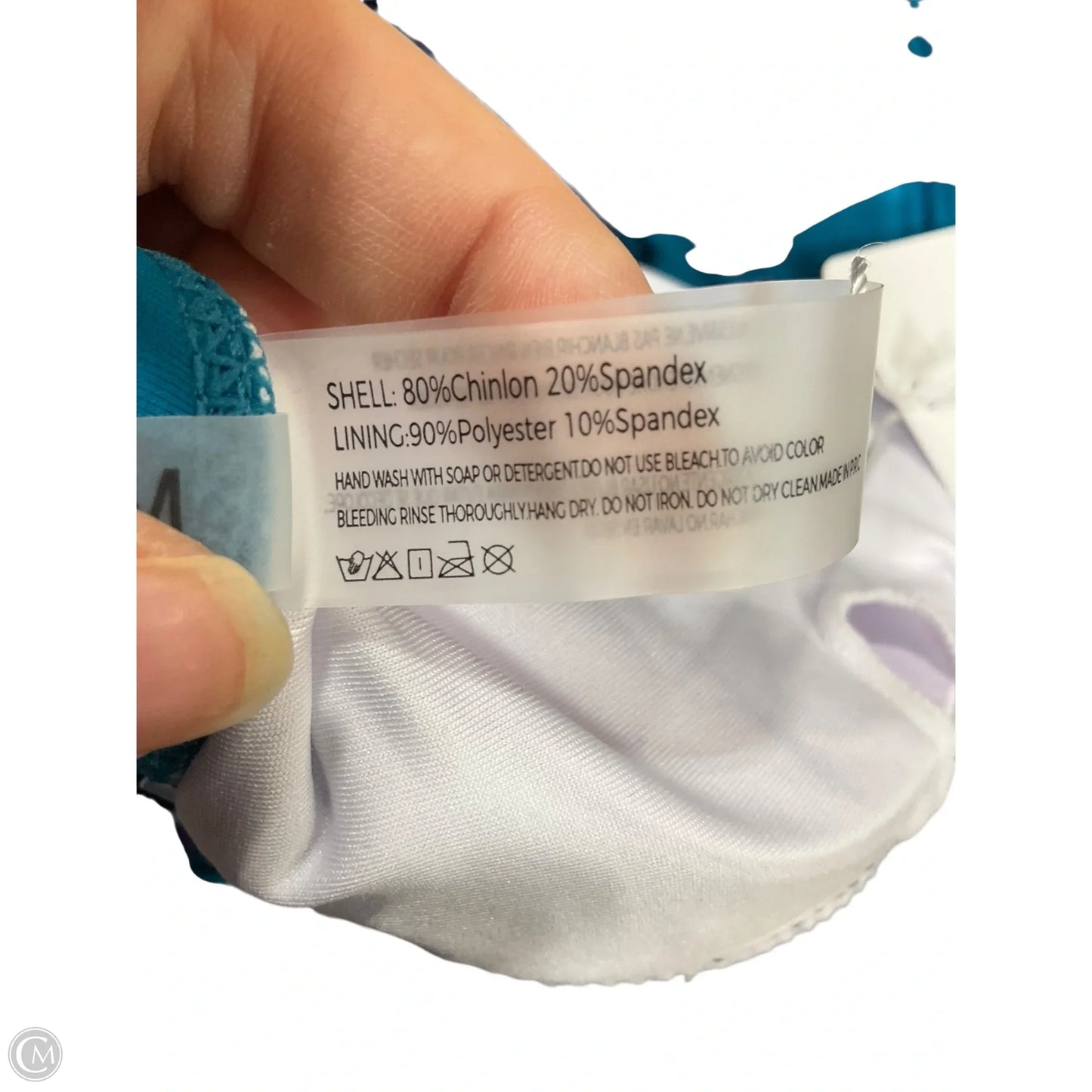 Swimsuit By Clothes Mentor In Blue & White, Size: M