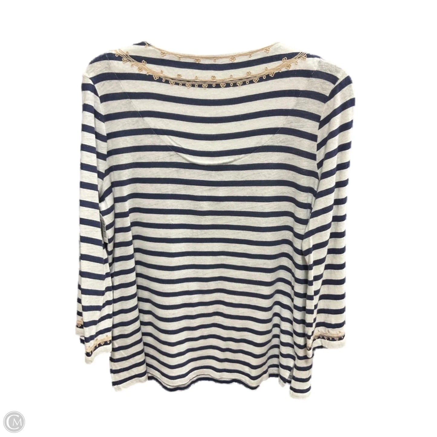 Top Long Sleeve By Chicos In Striped Pattern, Size: M