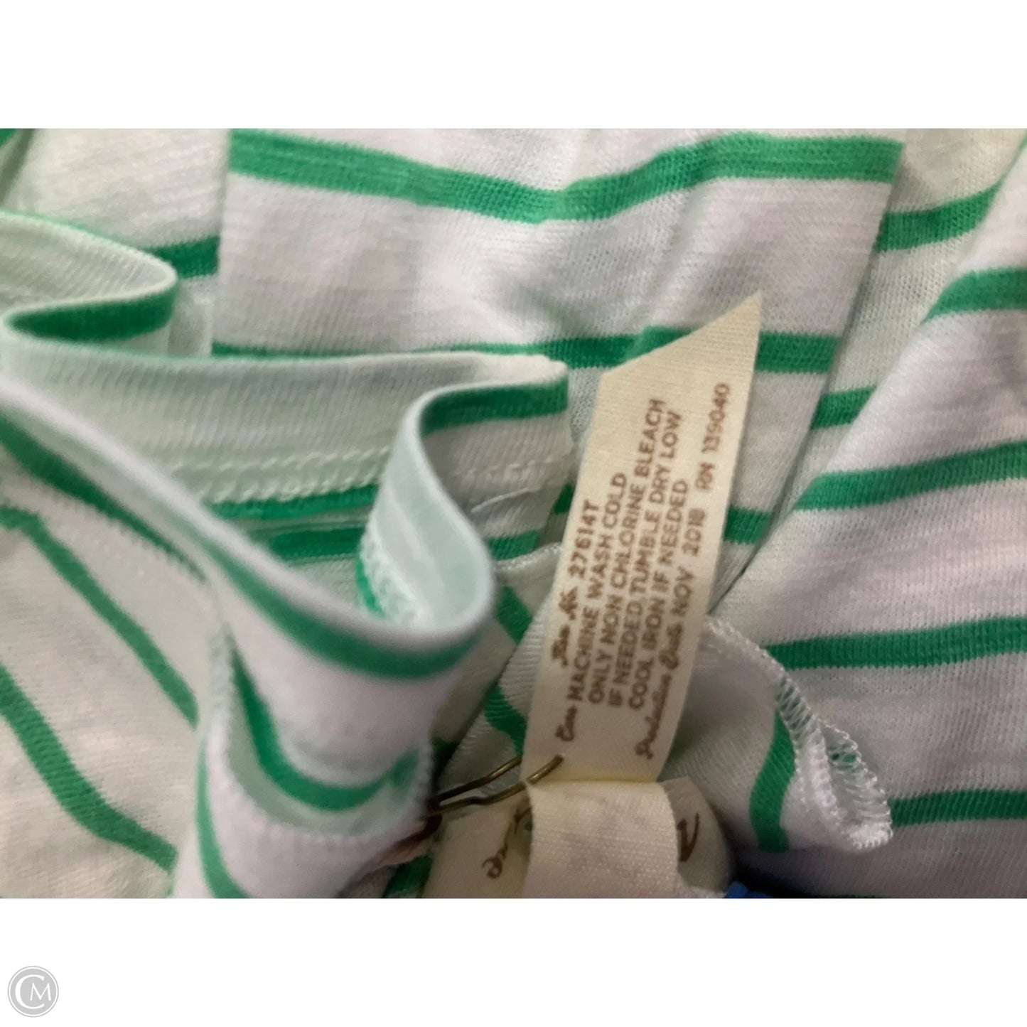 Top Short Sleeve By Matilda Jane In Green & White, Size: S