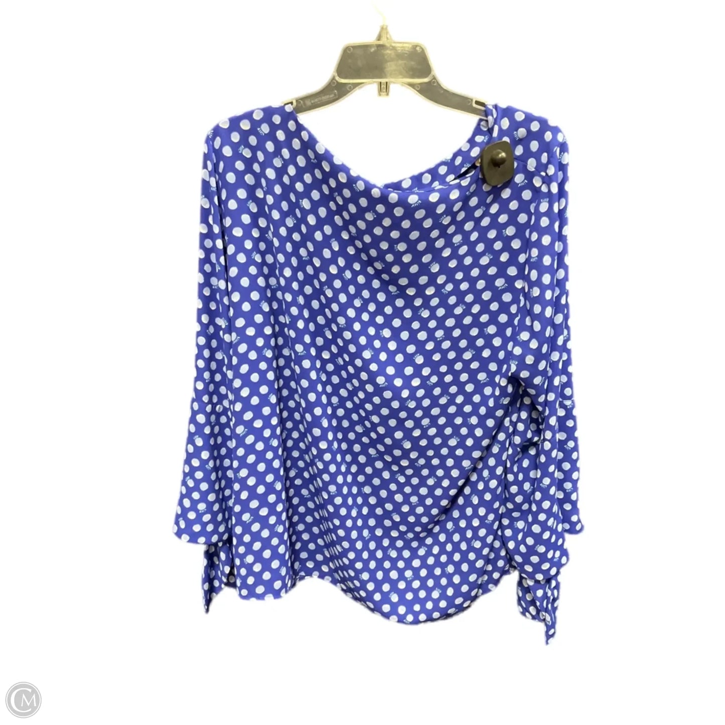 Top Long Sleeve Designer By Lilly Pulitzer In Polkadot Pattern, Size: Xl