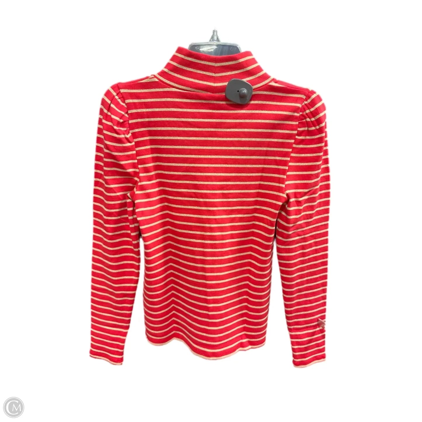 Top Long Sleeve By J. Crew In Gold & Red, Size: M