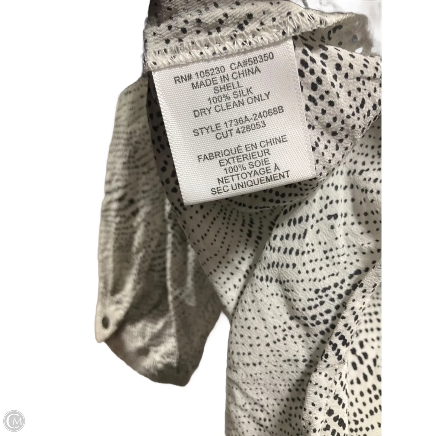 Top Long Sleeve By Joie In Black & Cream, Size: Xs
