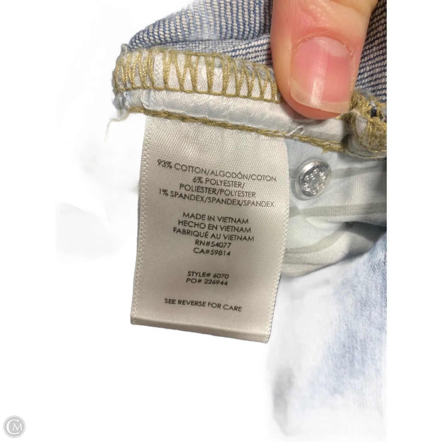 Jeans Cropped By Cabi In Blue, Size: 8