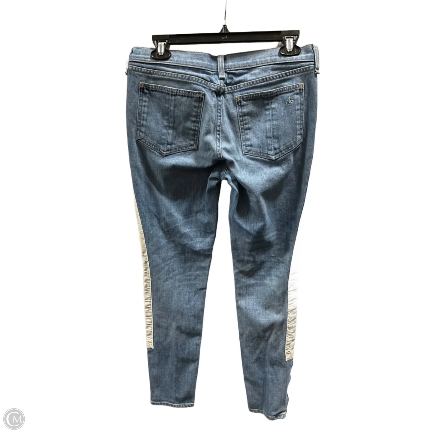 Jeans Skinny By Rag And Bone In Blue & White, Size: 6