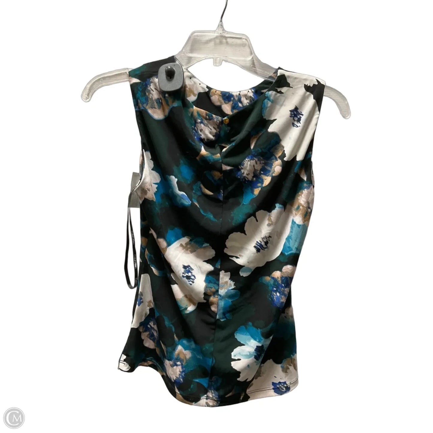 Top Sleeveless By Calvin Klein In Black & Green, Size: Xs