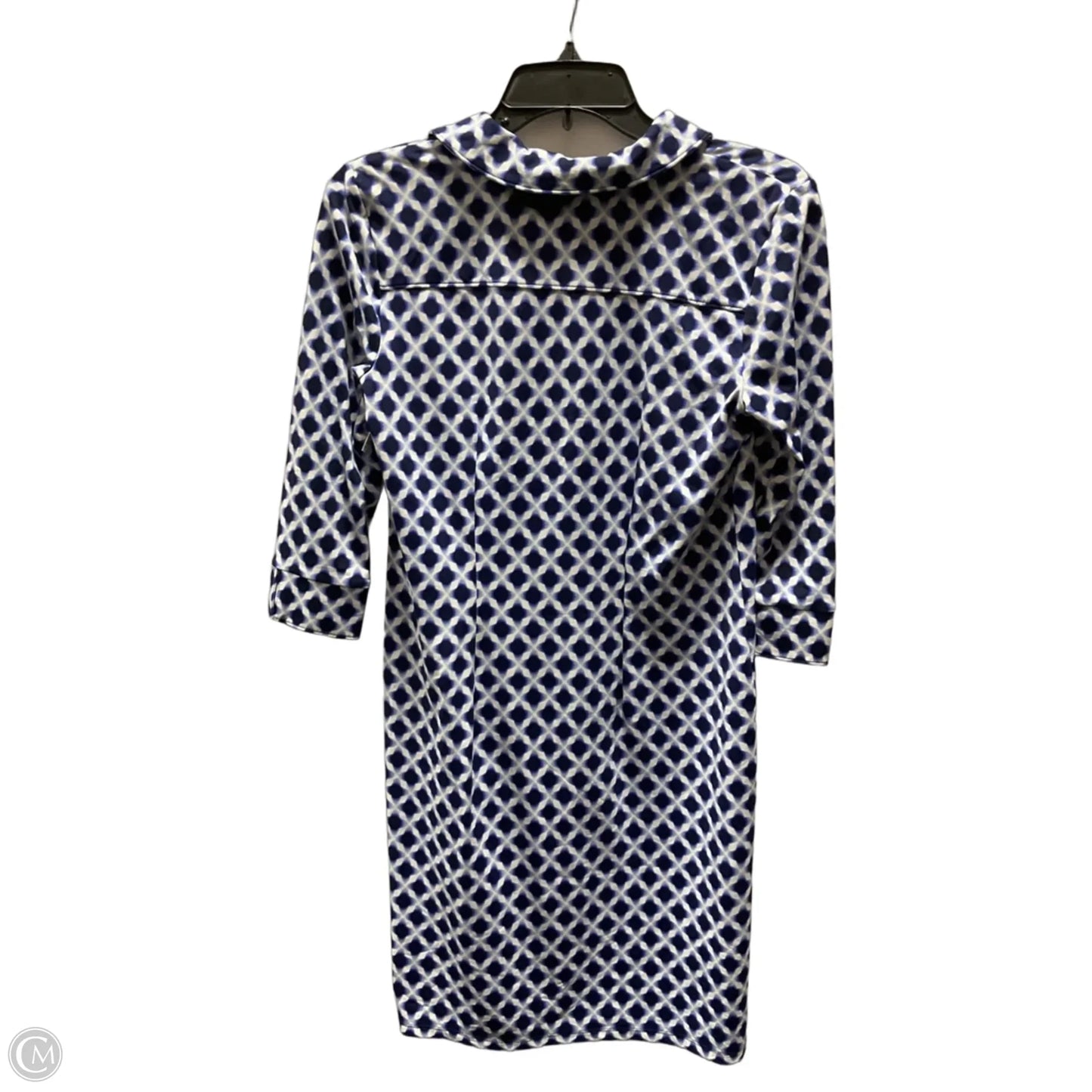 Dress Casual Midi By Talbots In Blue & White, Size: S