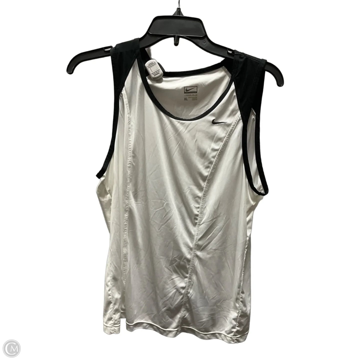 Athletic Tank Top By Nike Apparel In Black & White, Size: Xl