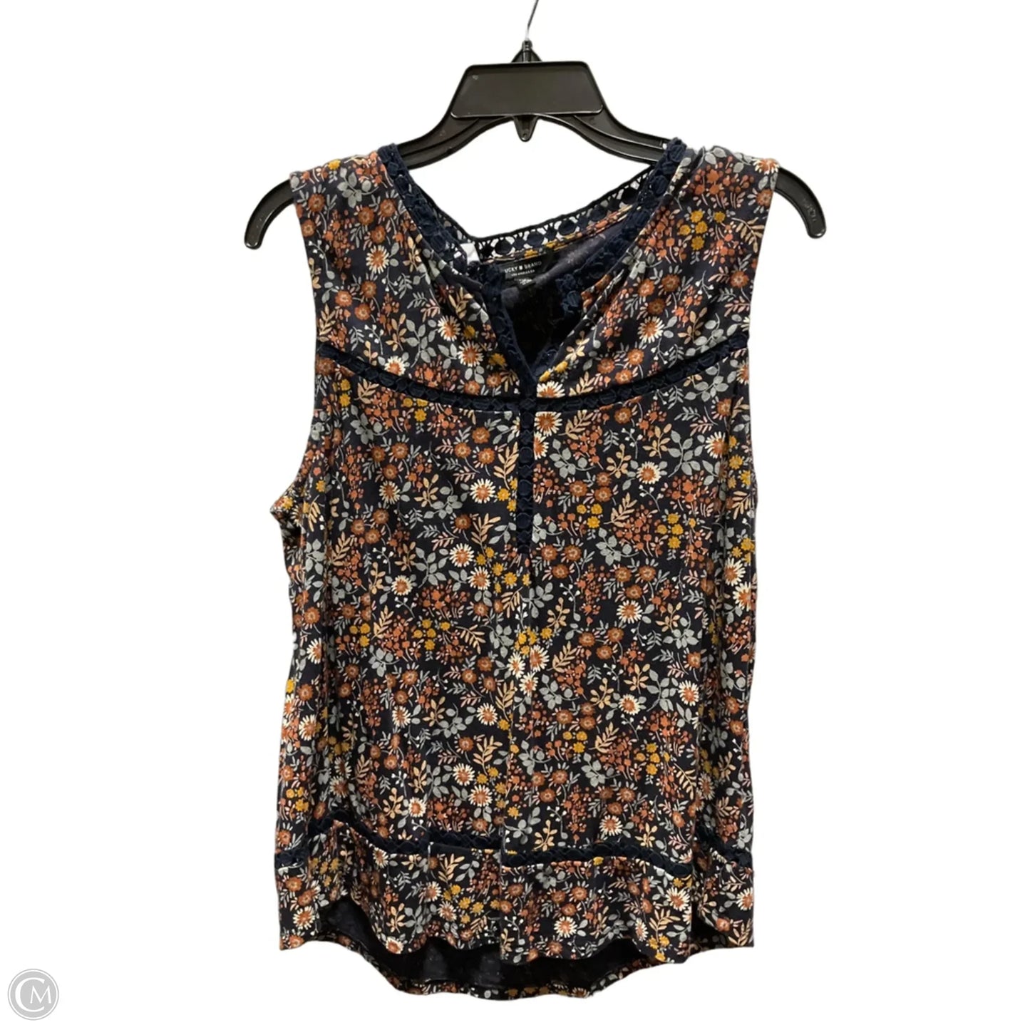 Top Sleeveless By Lucky Brand In Floral Print, Size: L