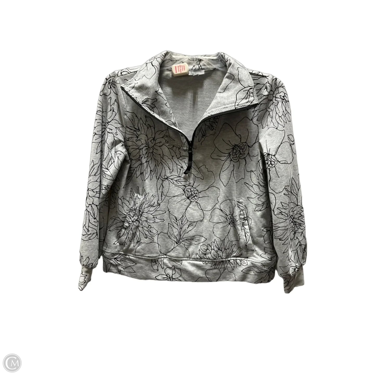 Athletic Jacket By Talbots In Black & Grey, Size: S