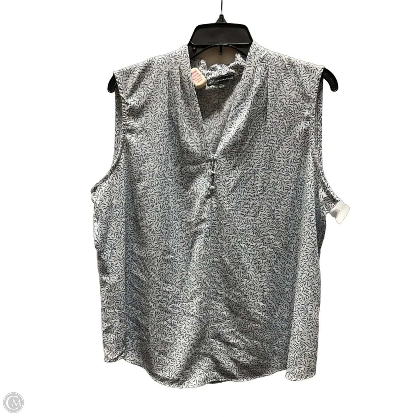 Top Sleeveless By Adrianna Papell In Blue & White, Size: Xl